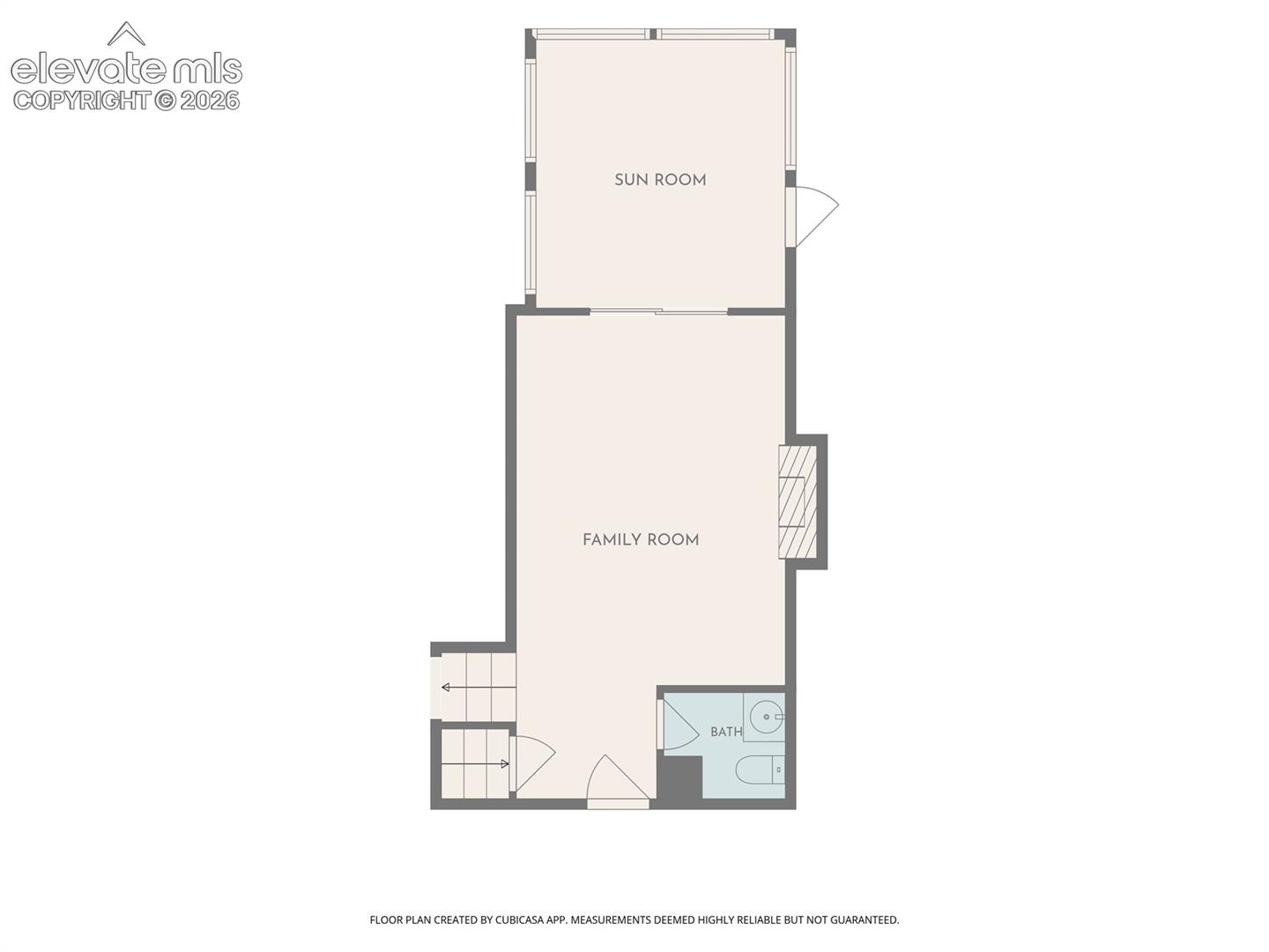 Off the kitchen, lower level layout