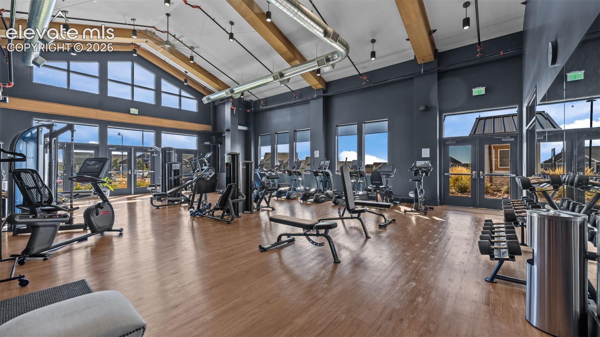 Community gym in the clubhouse.