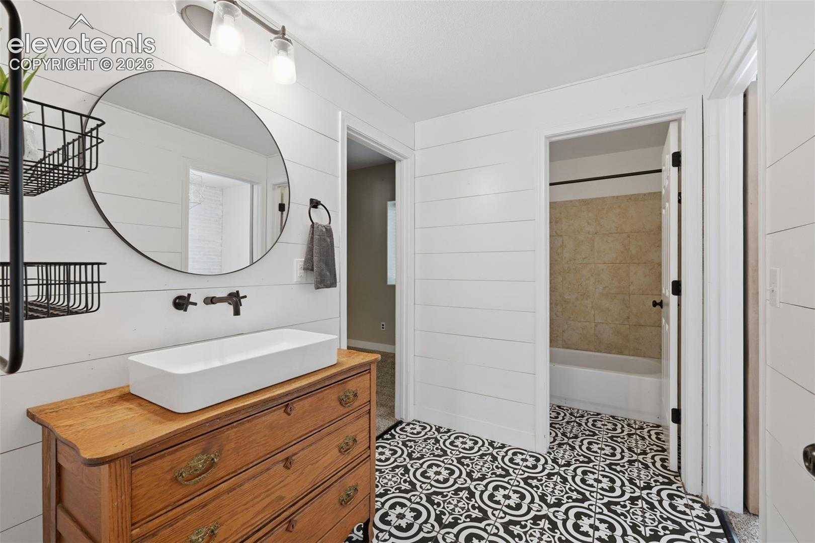 Bedroom #5 with barn door to bath!
