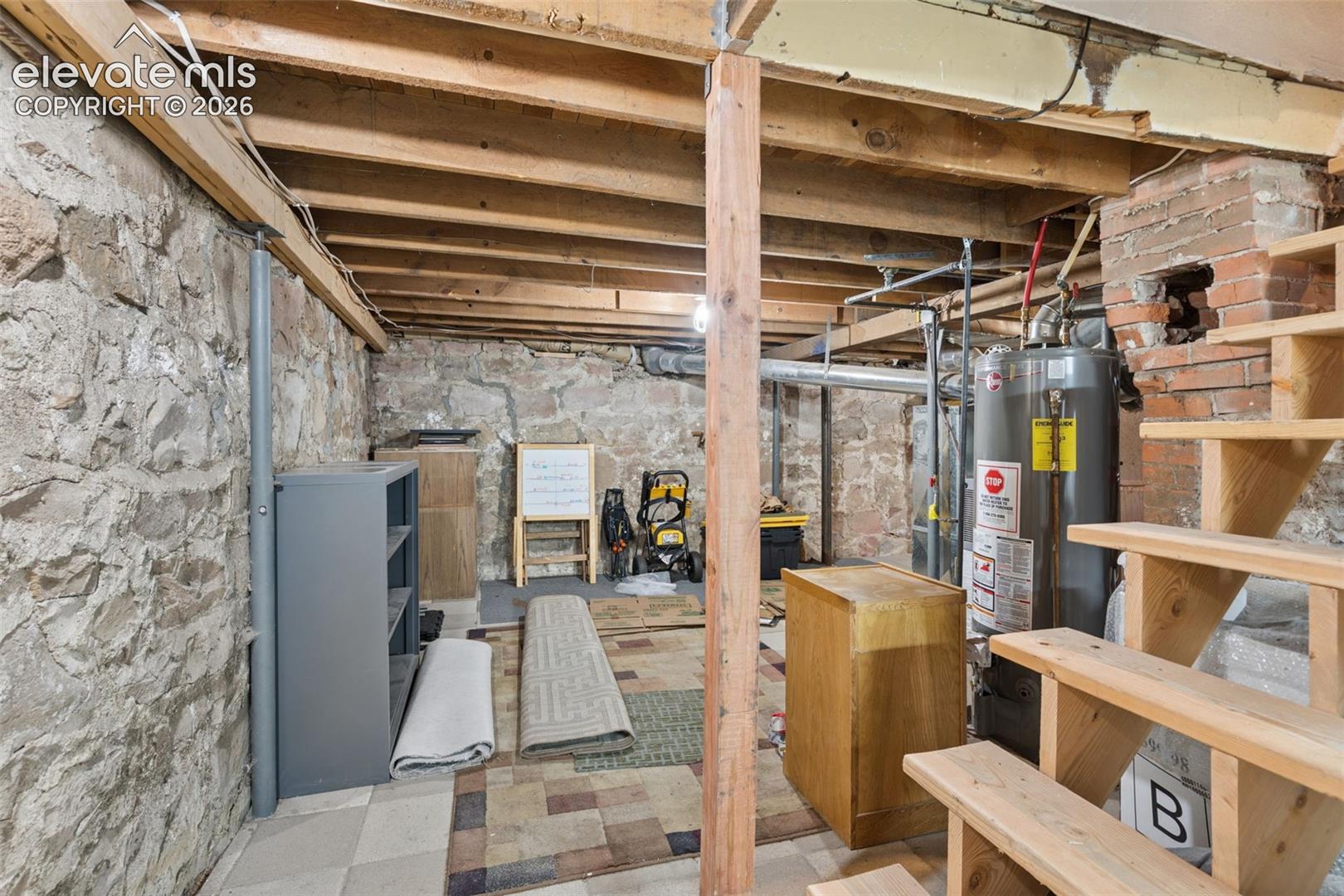 Unfinished basement great for storage