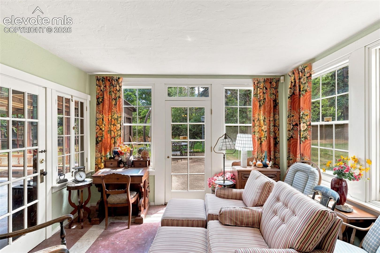 Sunroom off Music Room with walkout to back patio