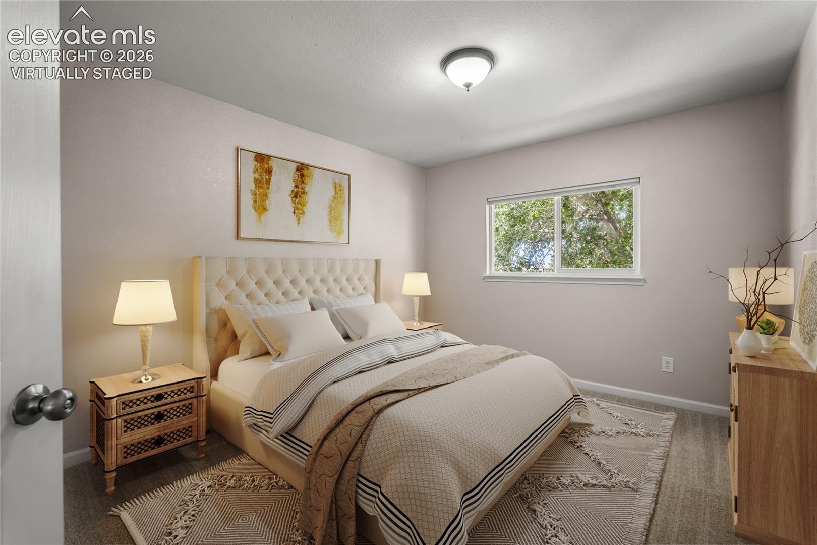Virtually staged 2nd Bedroom