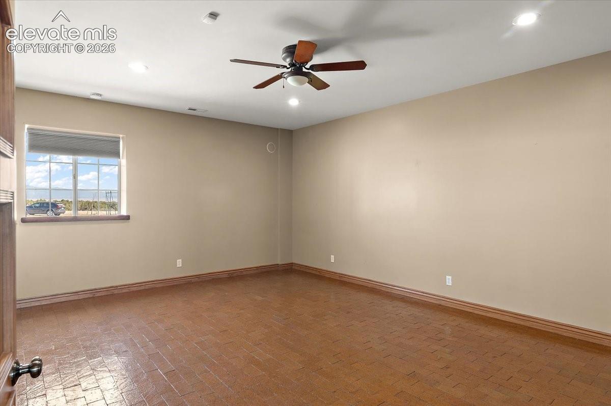 14 ft. X 20 ft. second bdrm. has 2 inwall speakers and ceiling fan