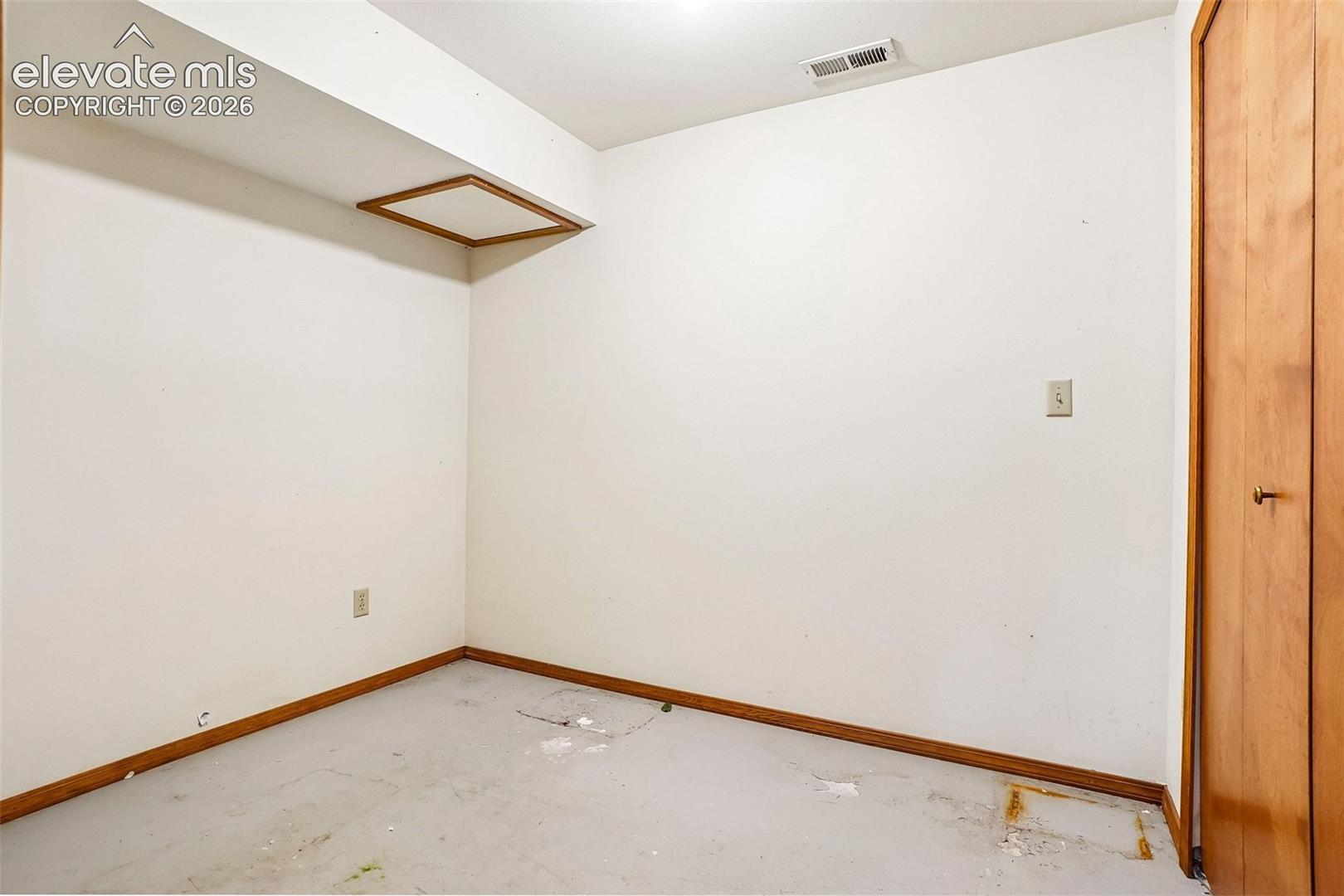 This room in the basement was used as storage.