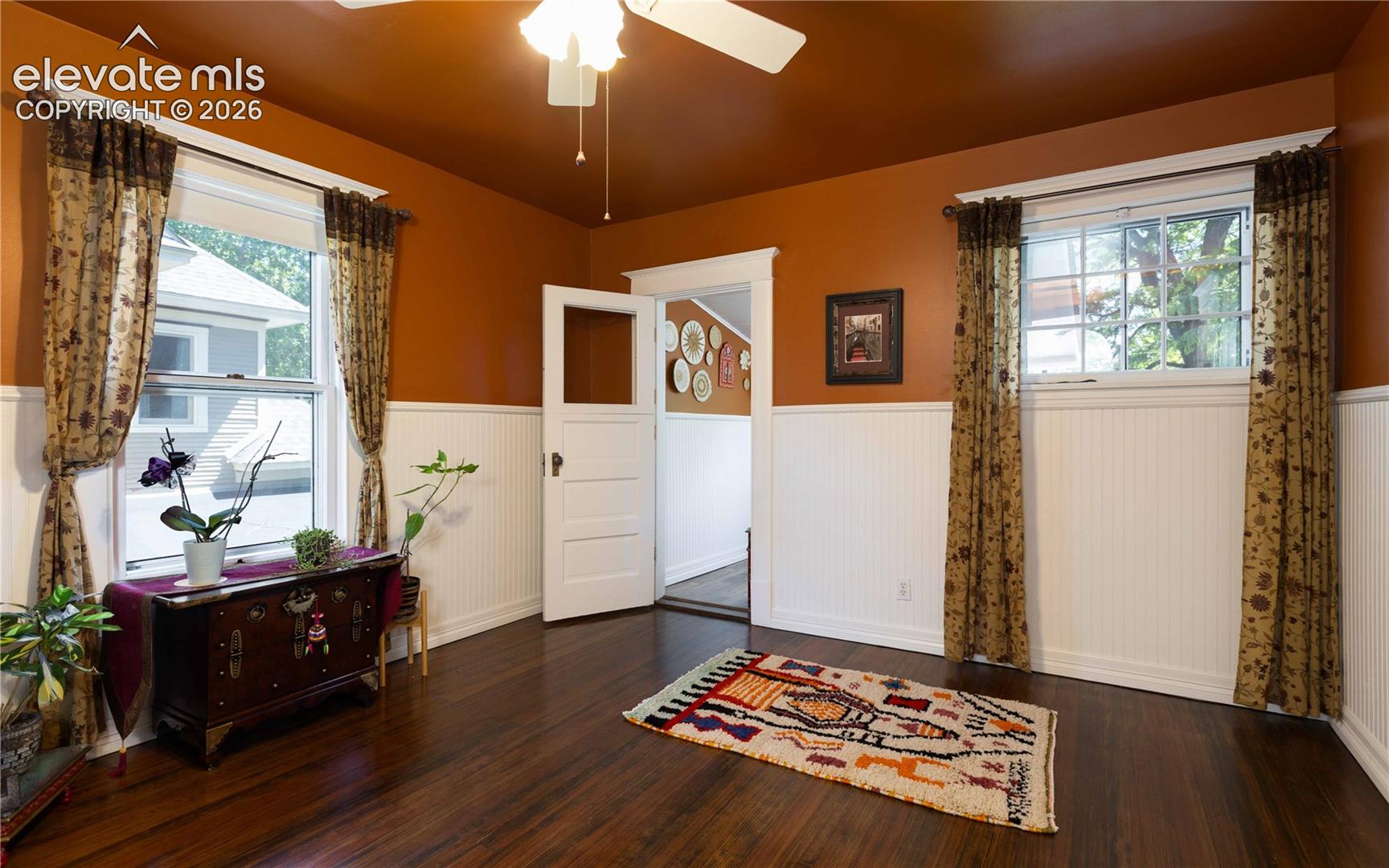 Bedroom leading to over-roof porch getaway
