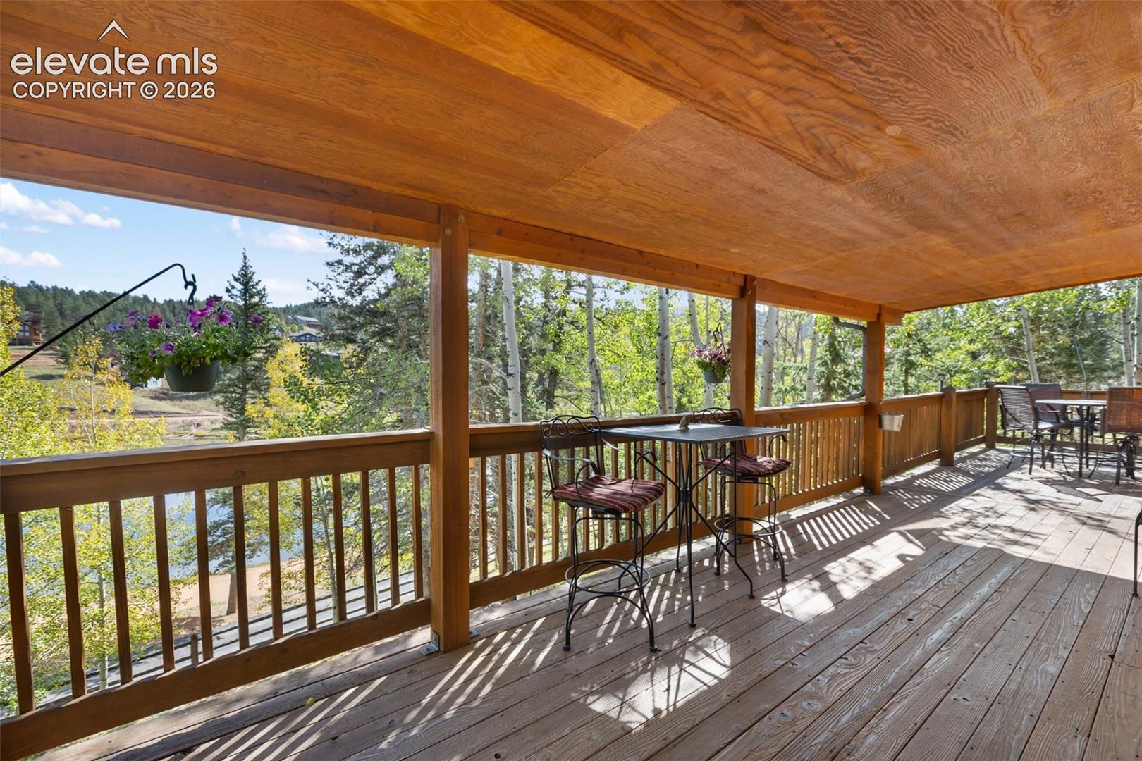 Covered porch looking at lake