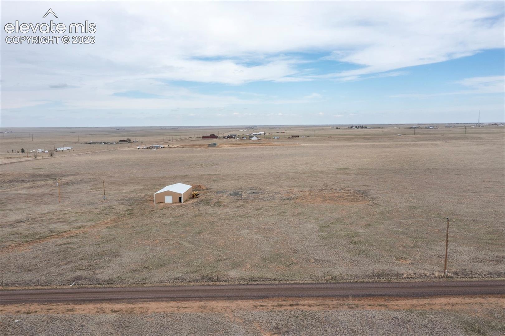 Aerial view with a rural view