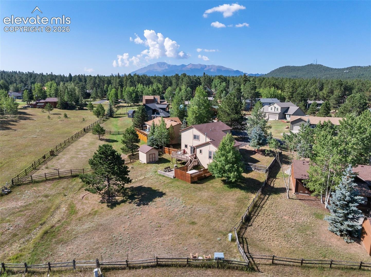 Ariel view of property