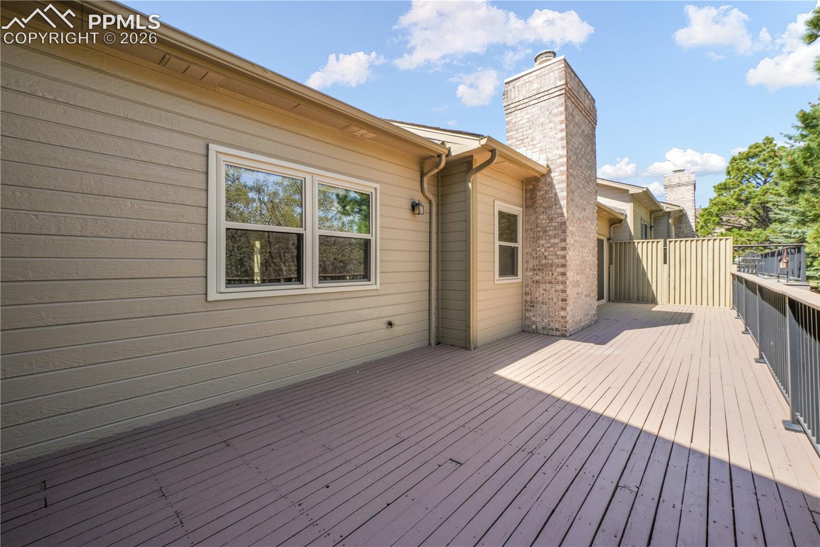 Private deck with extended patio doors