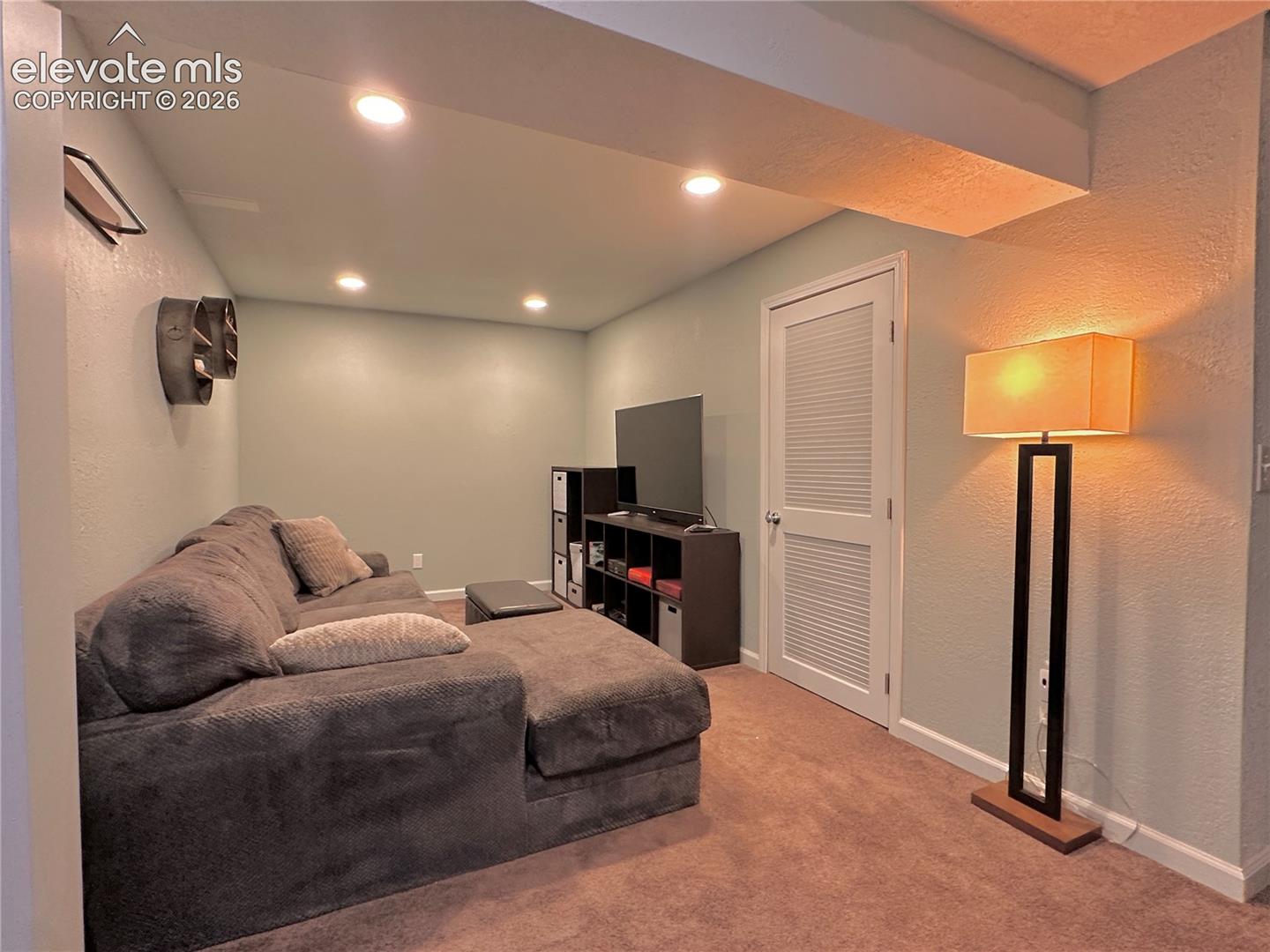 Living room in basement