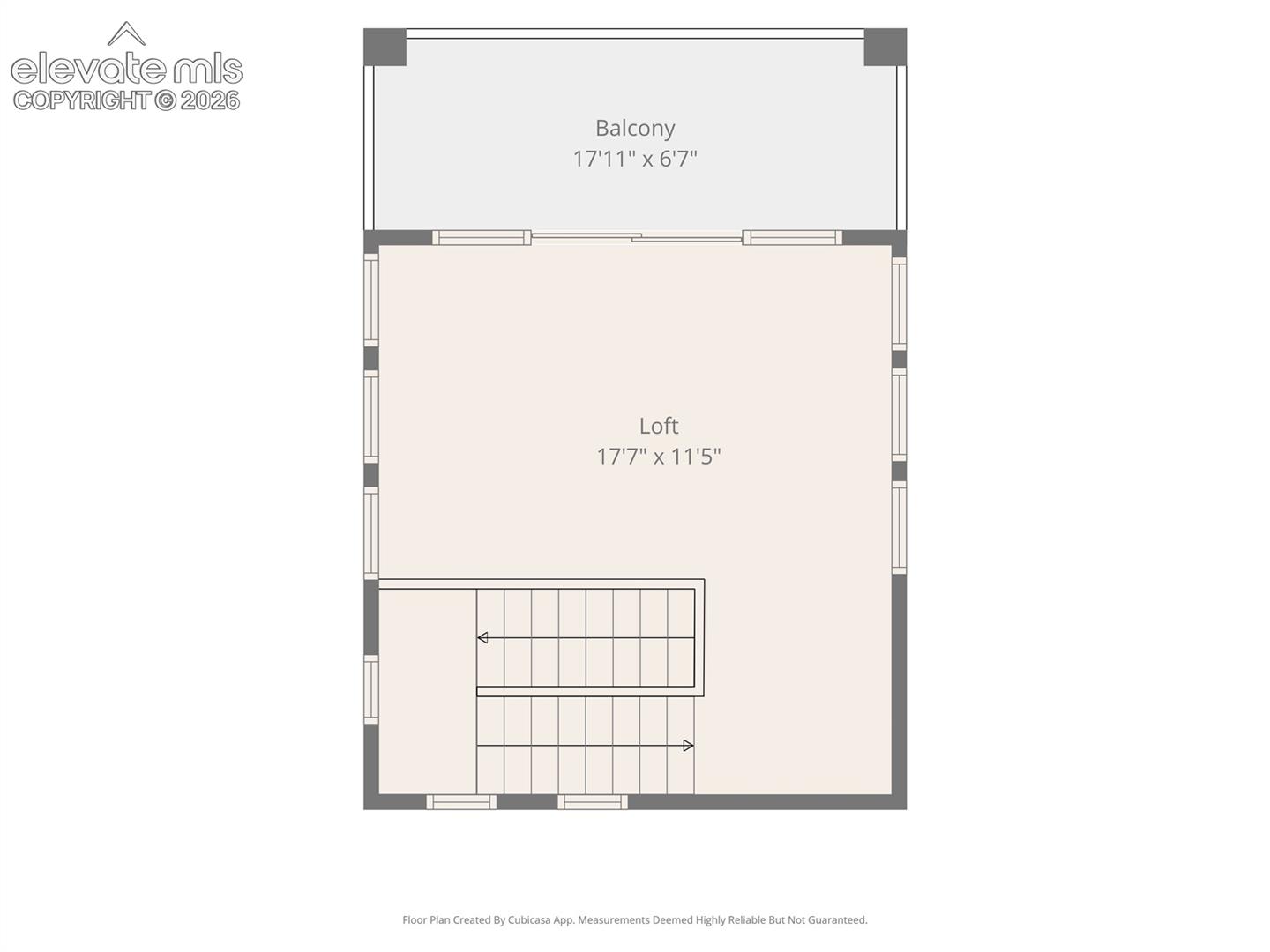 Upper level loft floor plan.