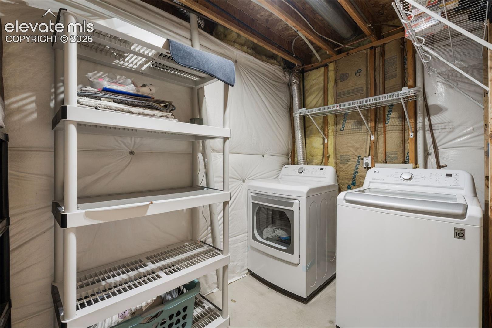 Laundry and storage space in the basement