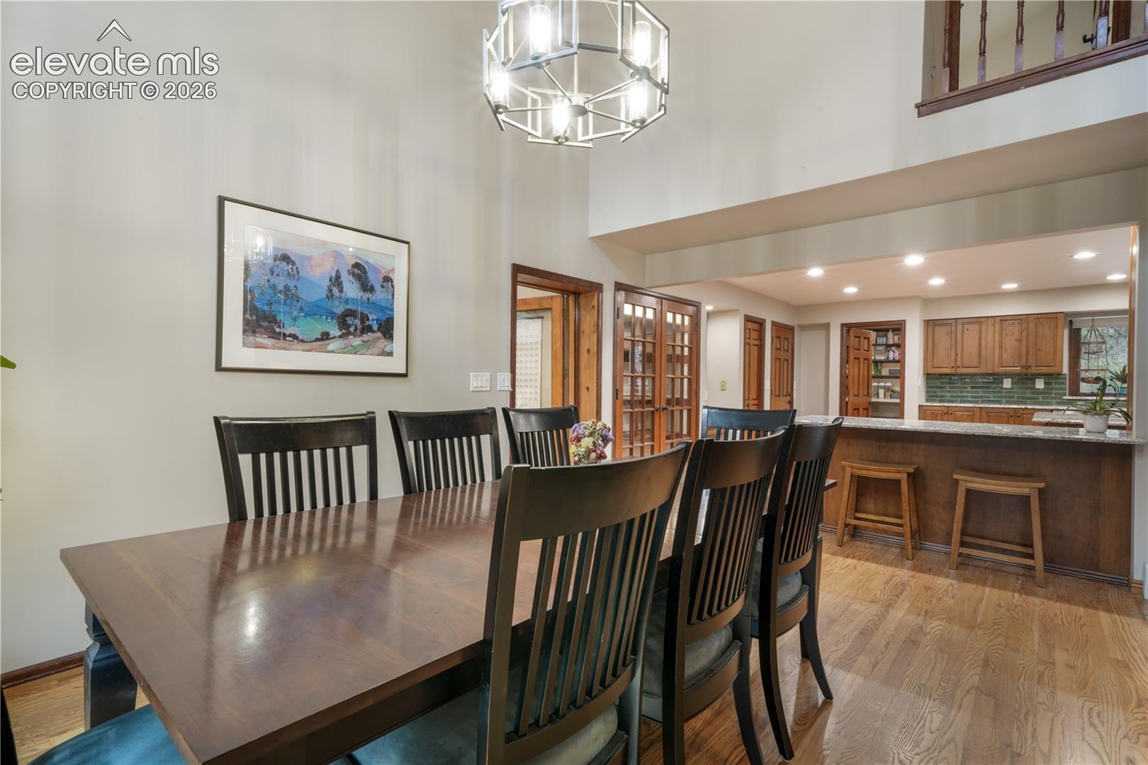 Large dining area adjoins the kitchen and walk-out access