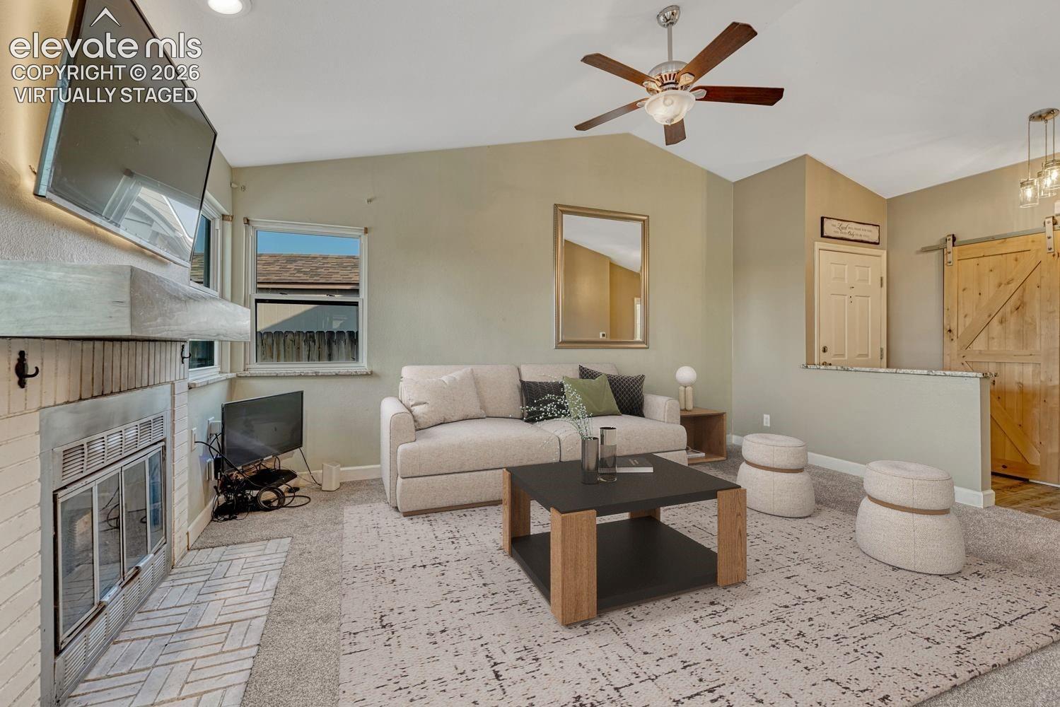 Virtually staged living room