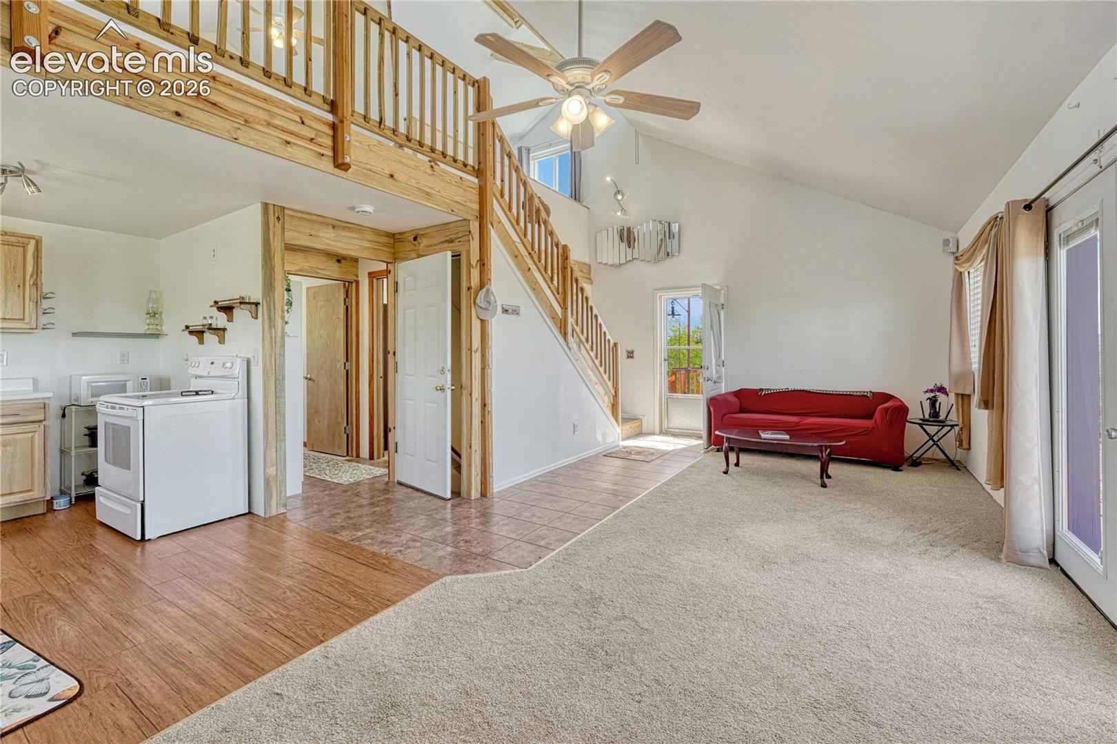 Living room and kitchen