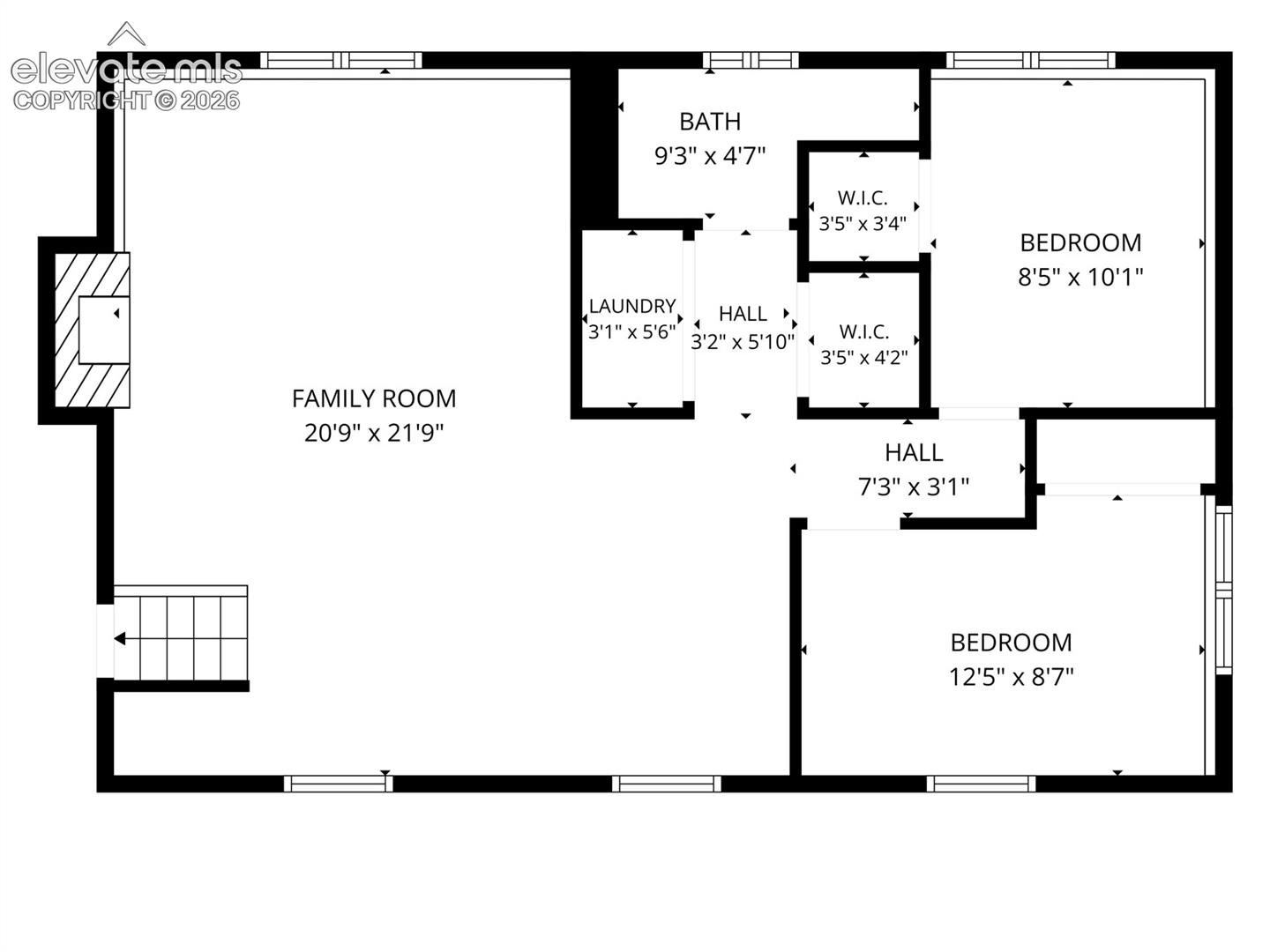 Lower level floor plan
