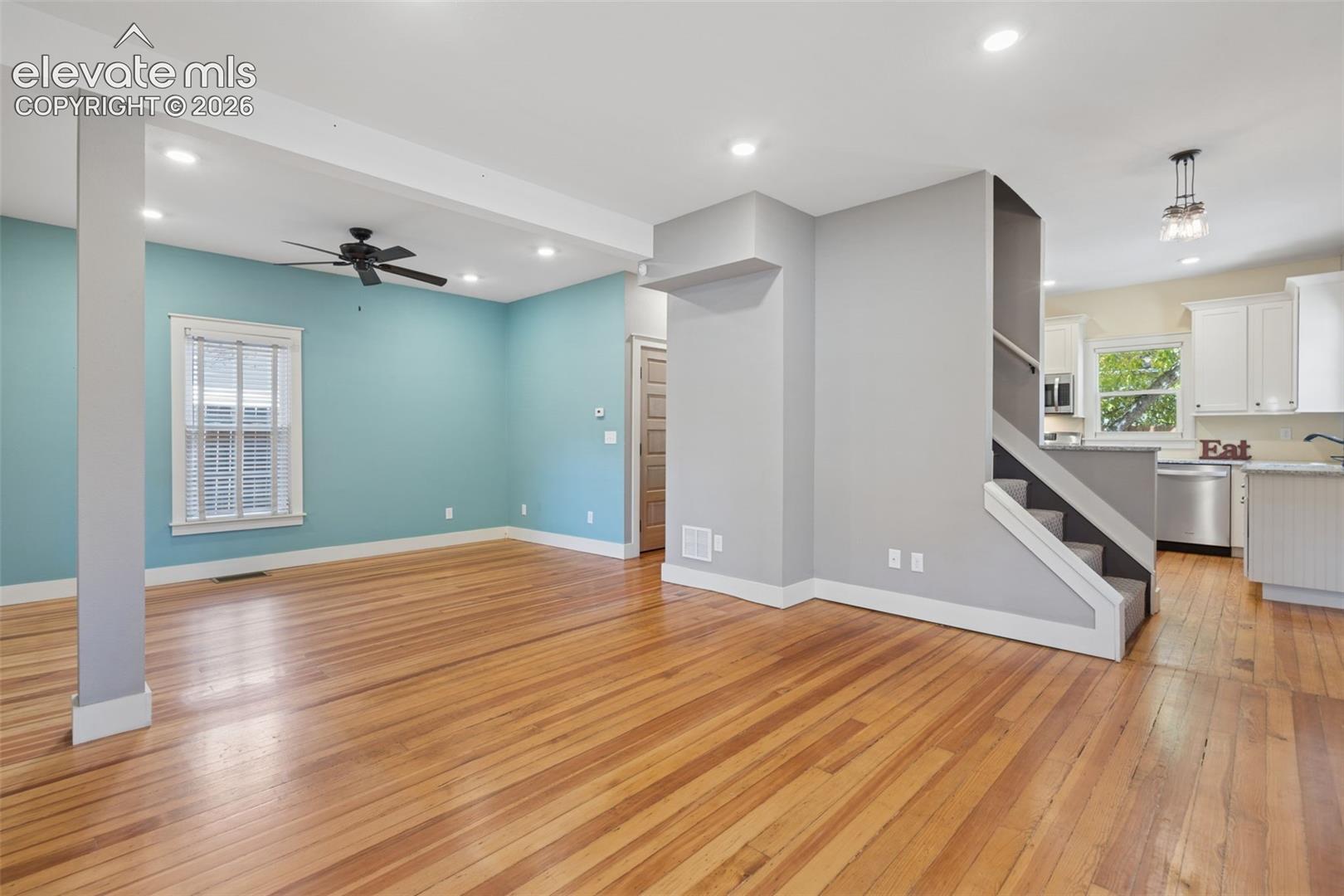 Open living room/dining room 