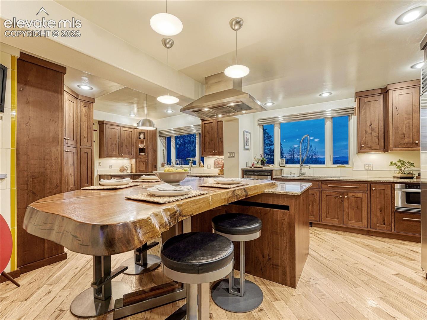 Custom wood meals area.