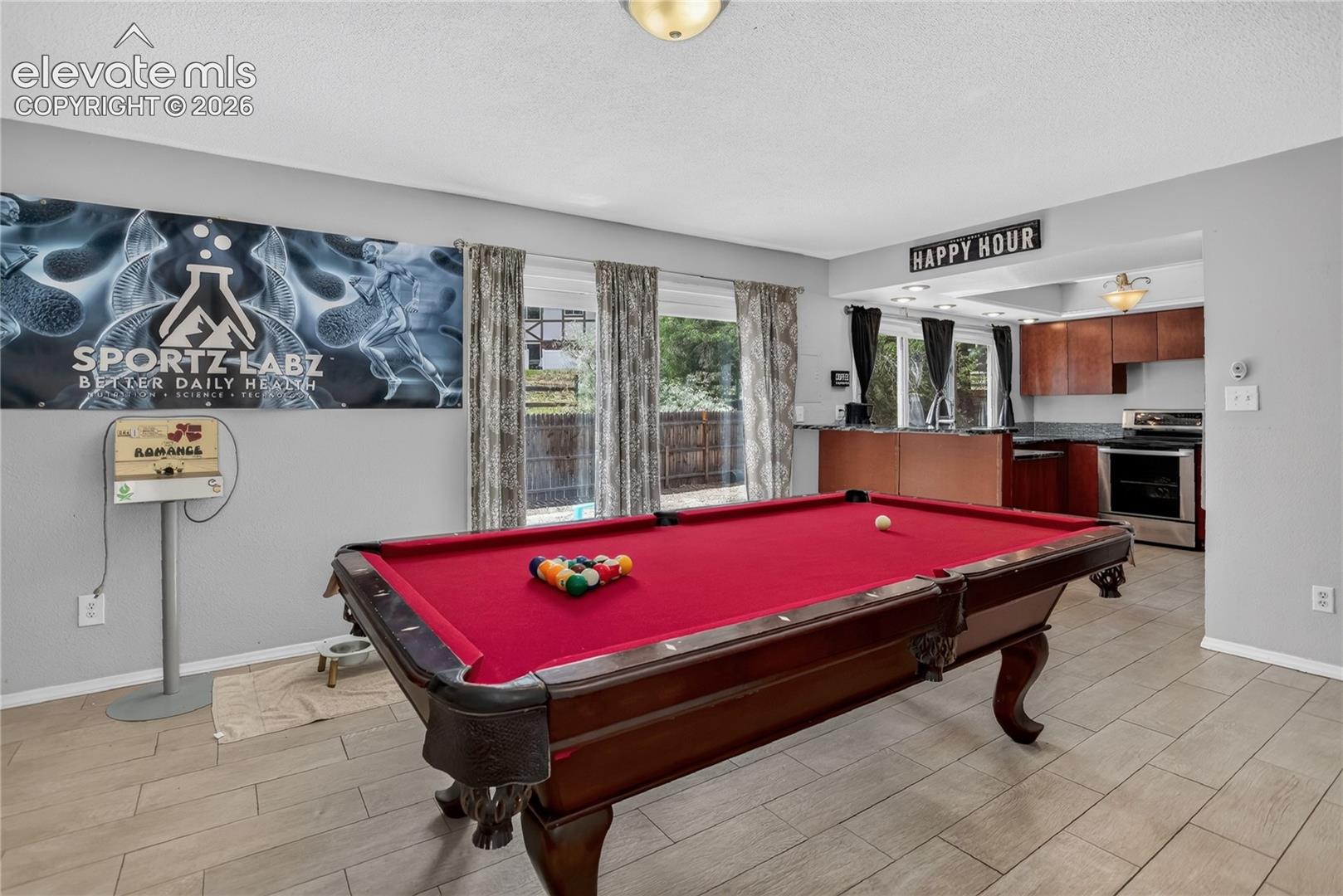 Adjacent walk-out family room