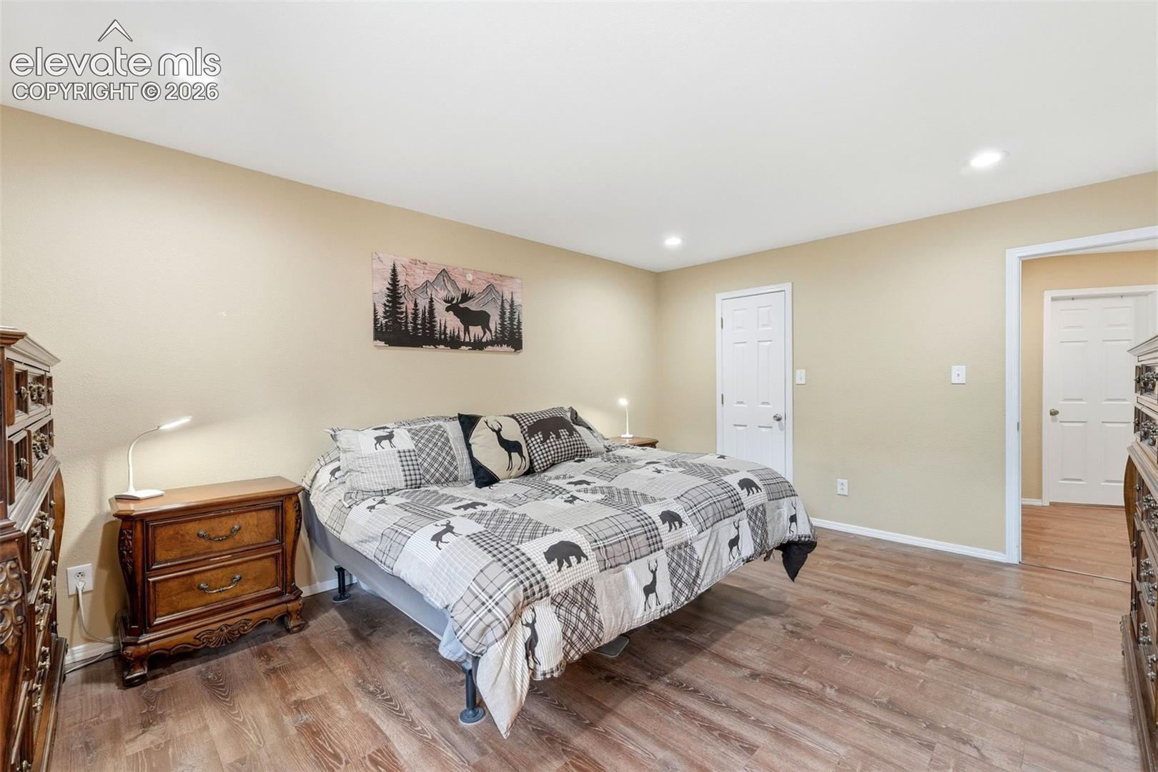 Primary with walk-in closet and ensuite.