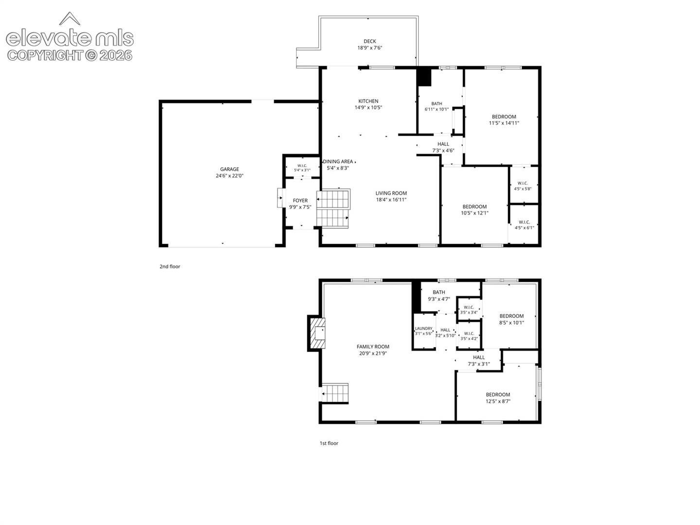 Floor plan of Upper and Lower Levels.