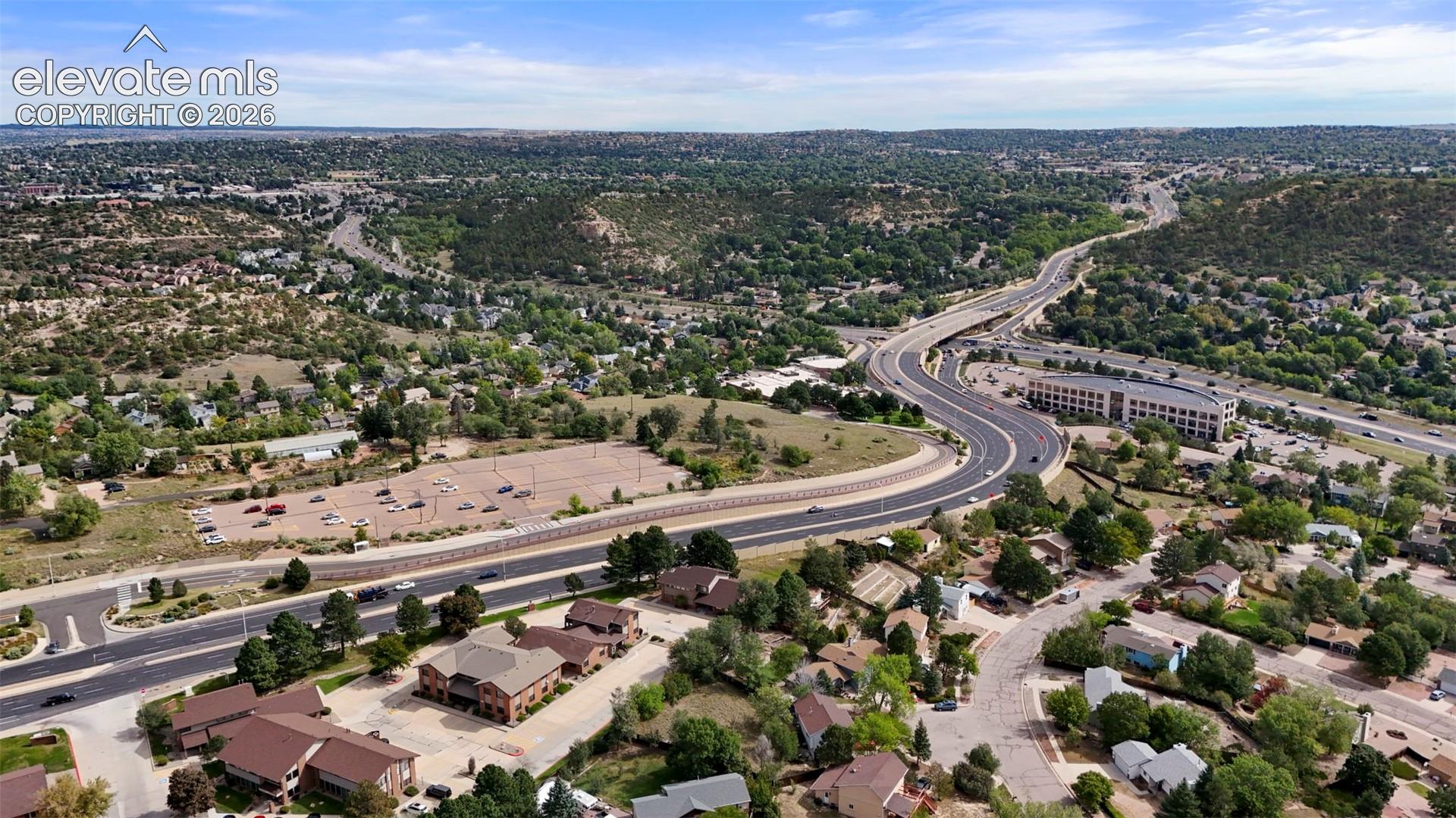 Aerial View following Austin Bluffs to the East.