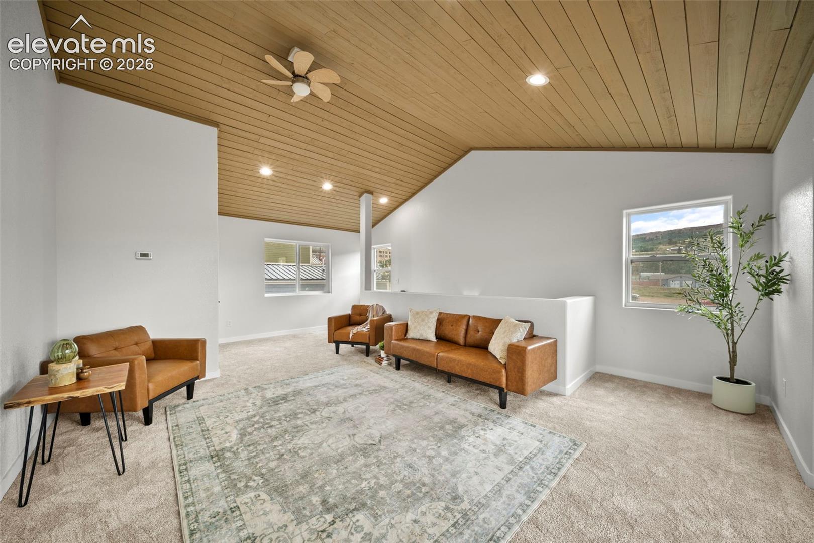 Spacious upper level with tongue-and-groove ceilings