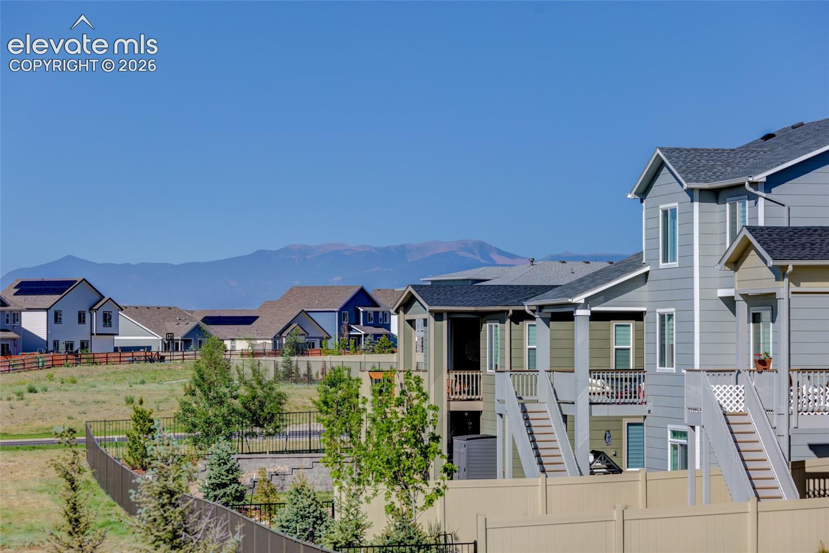 Views to Pikes Peak from the deck