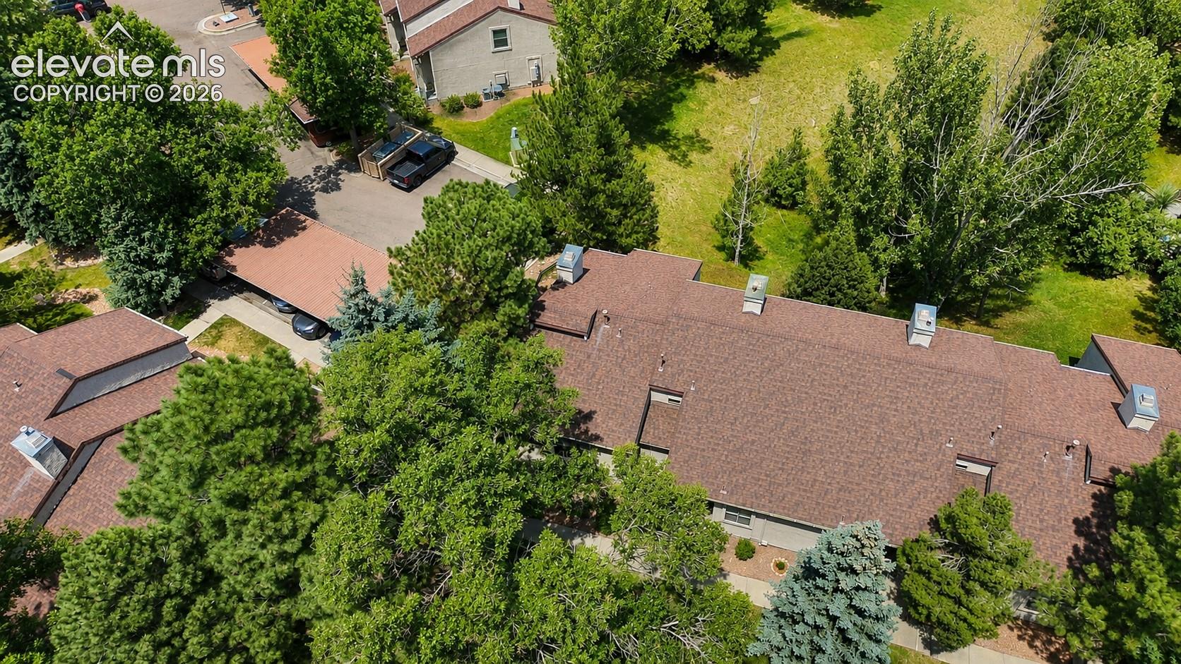 Aerial view of home.
