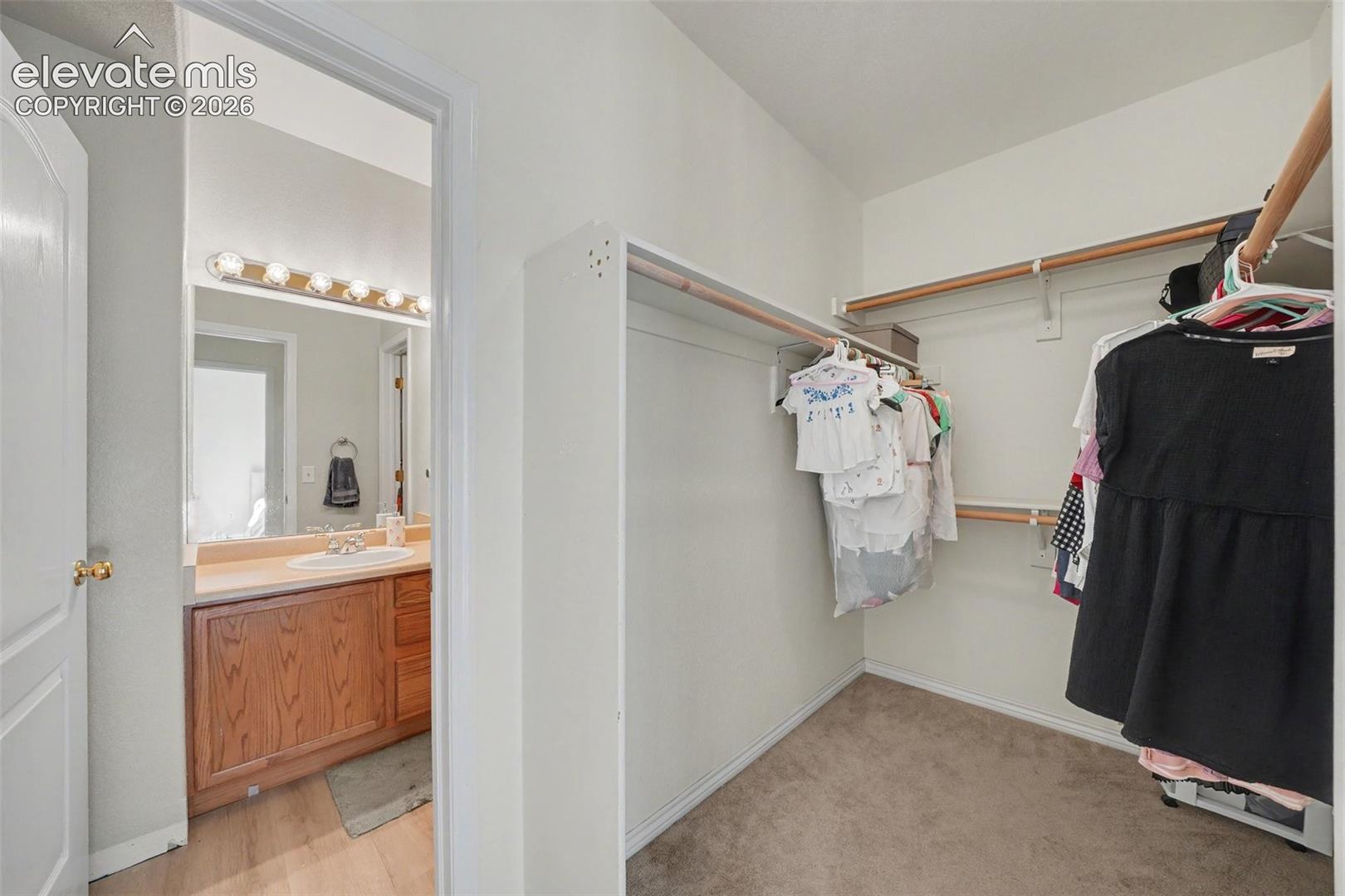 Attached Walk-in Closet and Bathroom