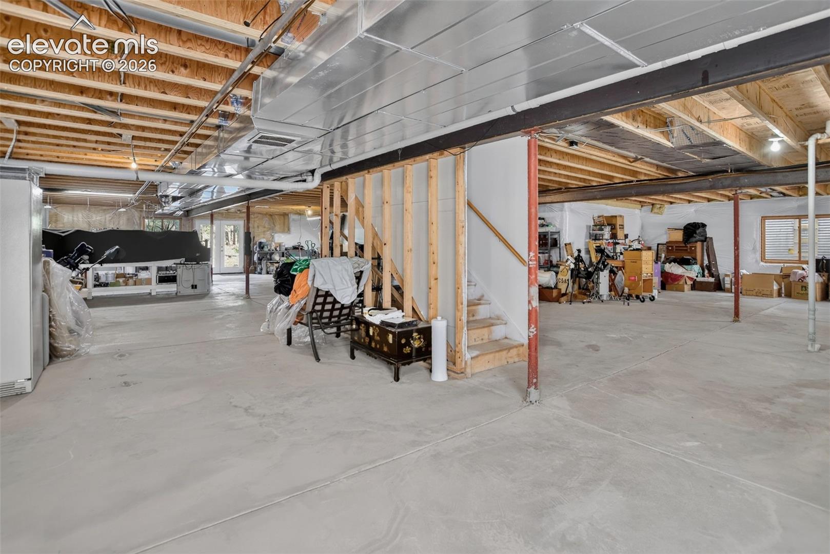Unfinished basement.
