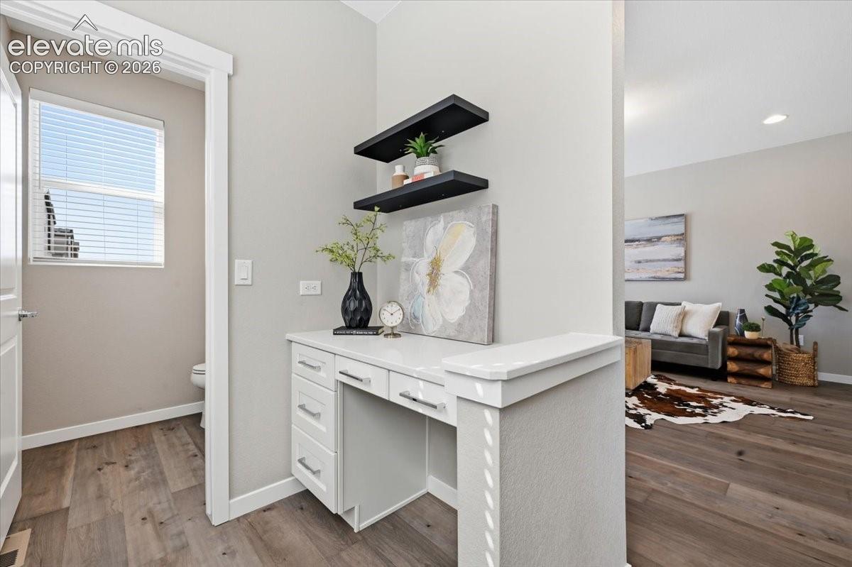 Pocket office off of the family room