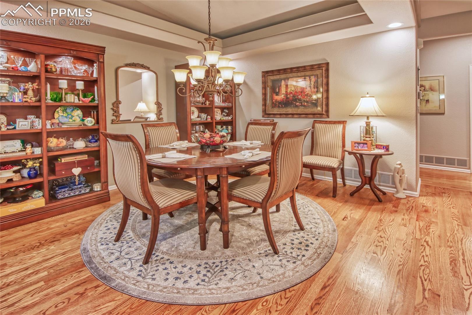 Dining room lights up at night