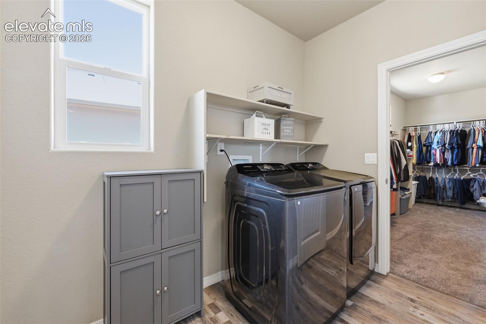 Upper-Level Laundry Conveniently Connected Directly to the Primary Closet 