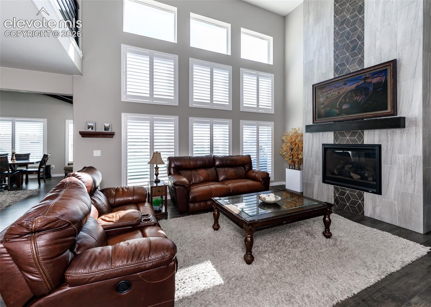 Living room with fireplace