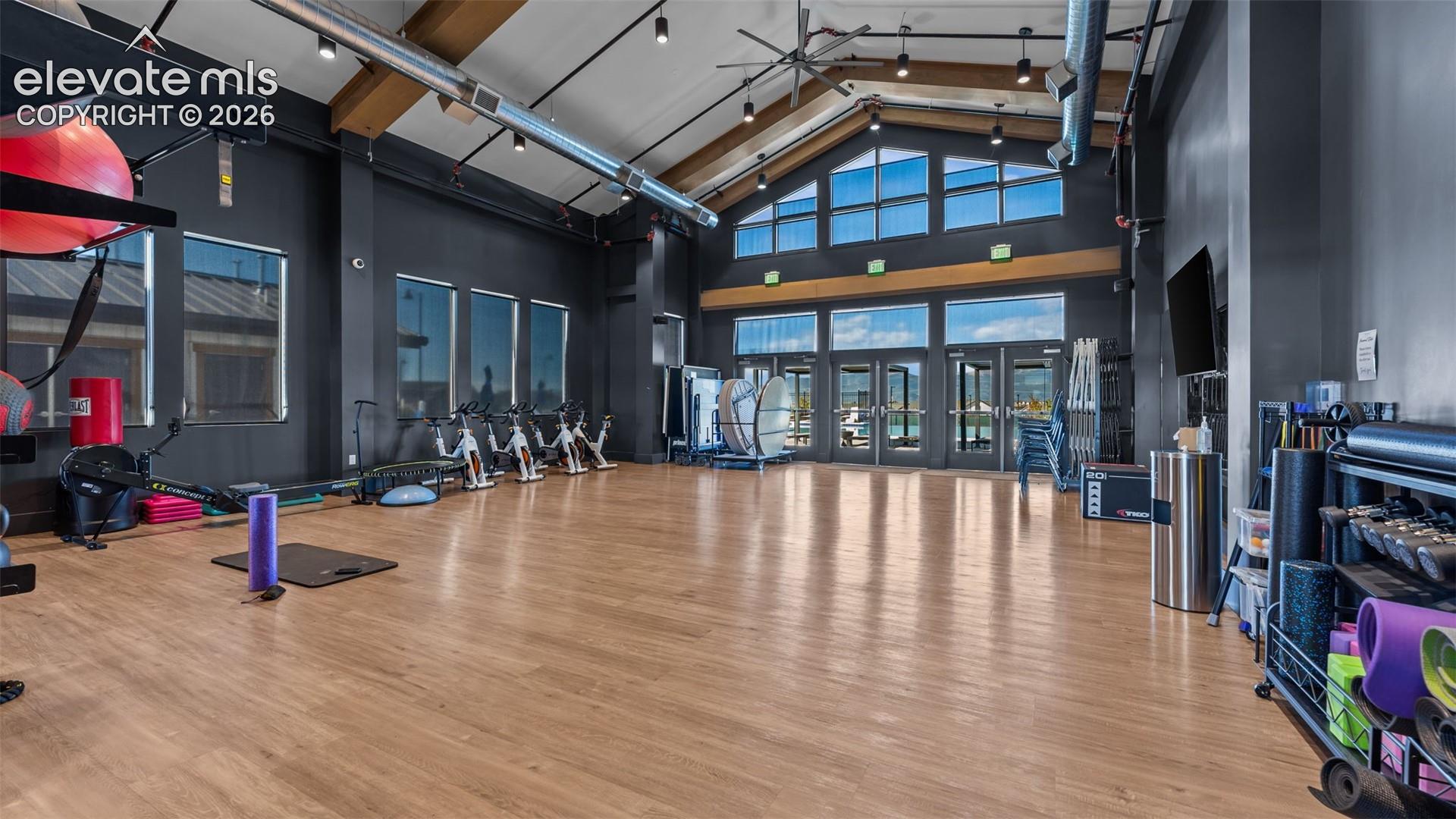 Community gym in the clubhouse.