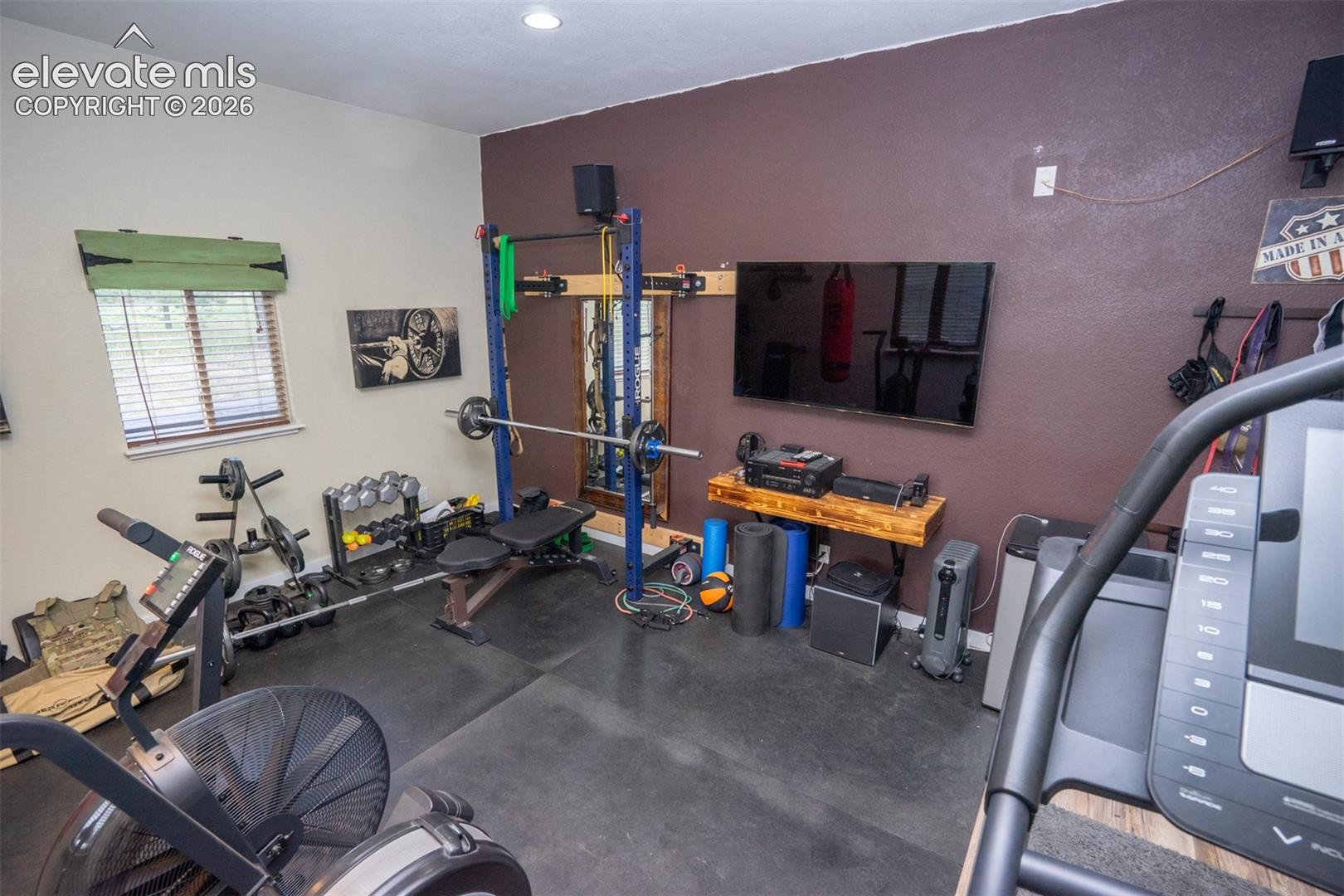 The 23x14 "Bonus Room" is off the detached garage. It's fully insulated and heated and ready for your favorite exercises or hobbies. There is an entrance from the garage and a 2nd entrance from the opposite side to the outside.