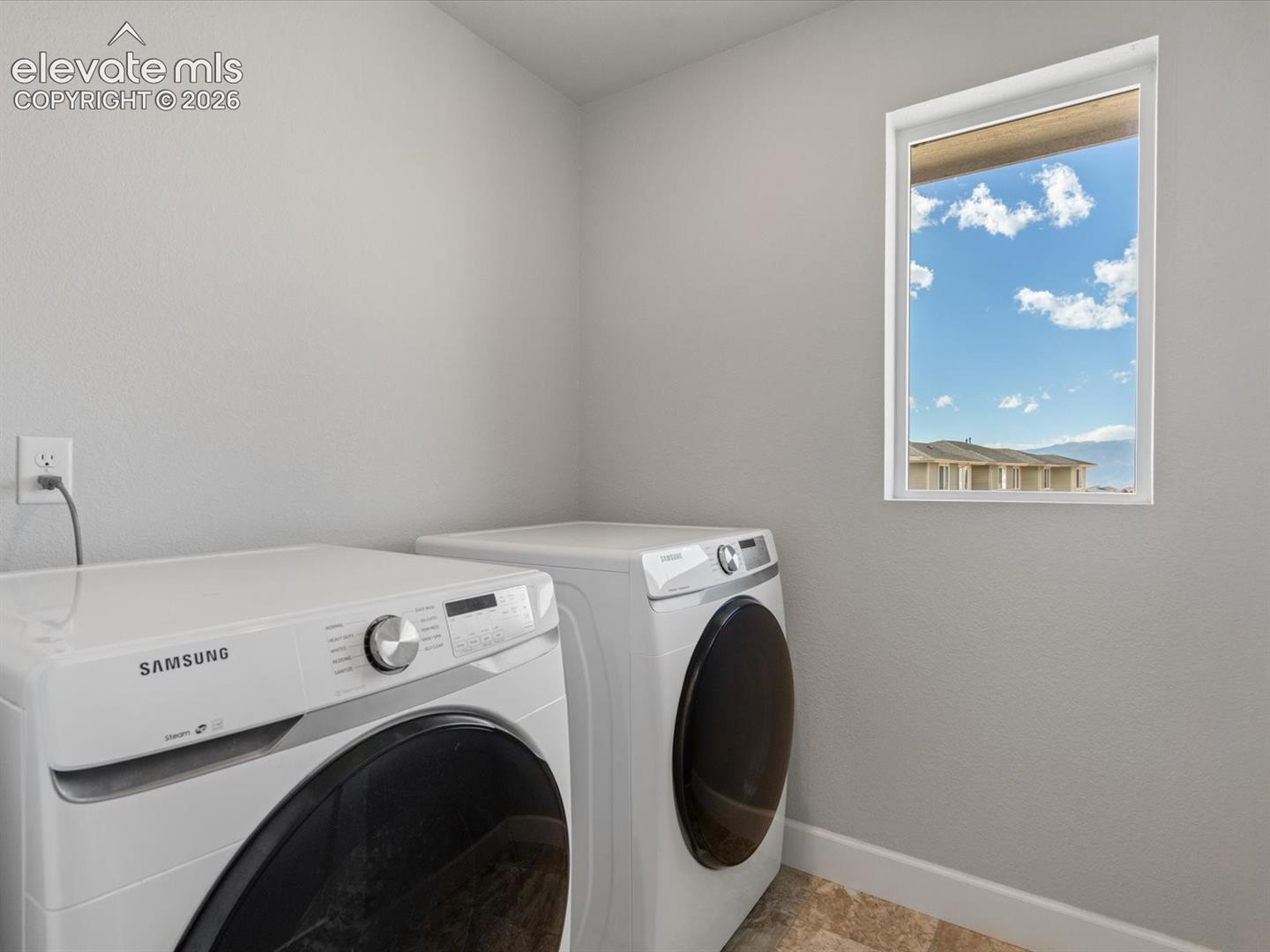 Convenient upper level laundry room