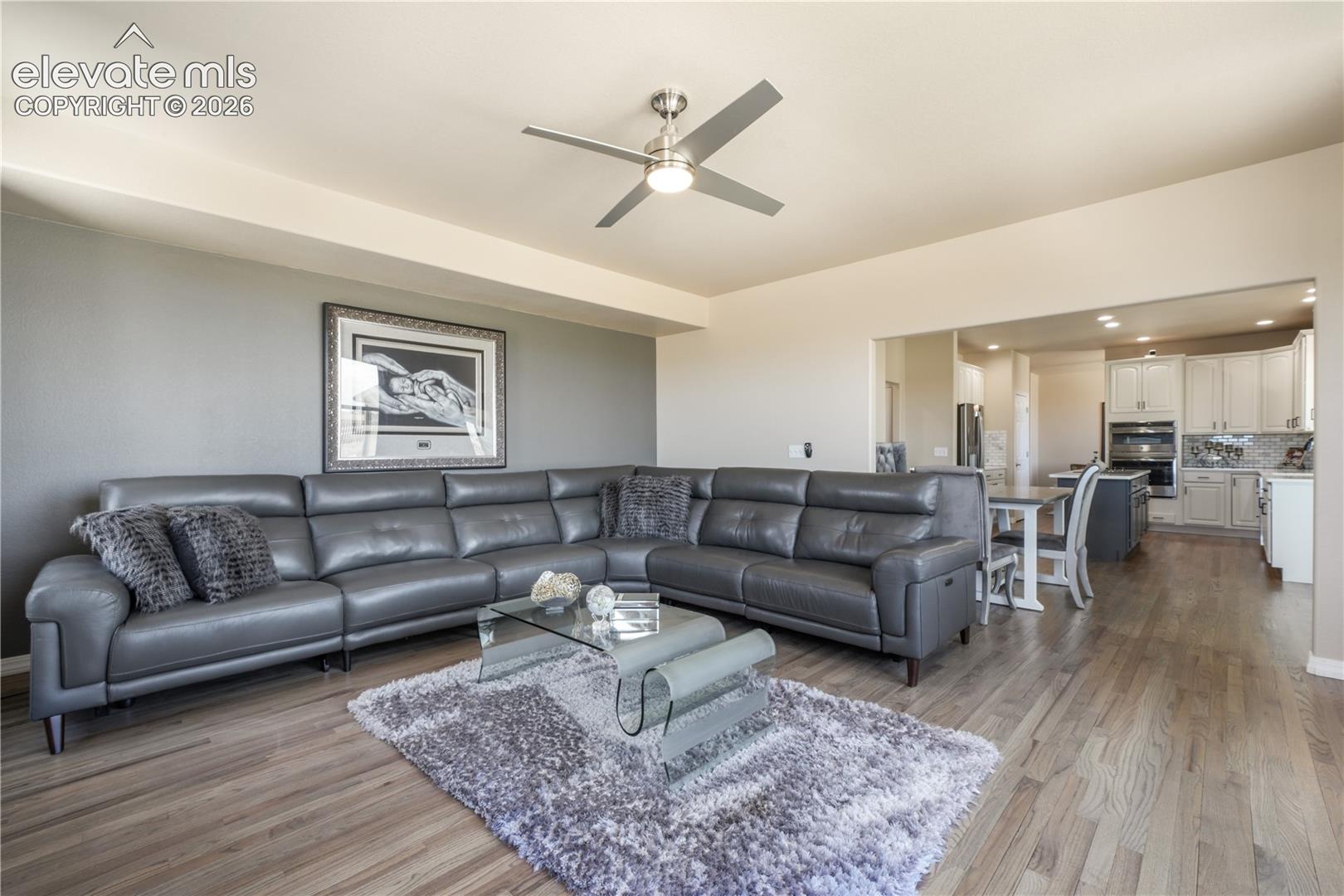 Spacious Family Room with Gas Fireplace and Natural Light