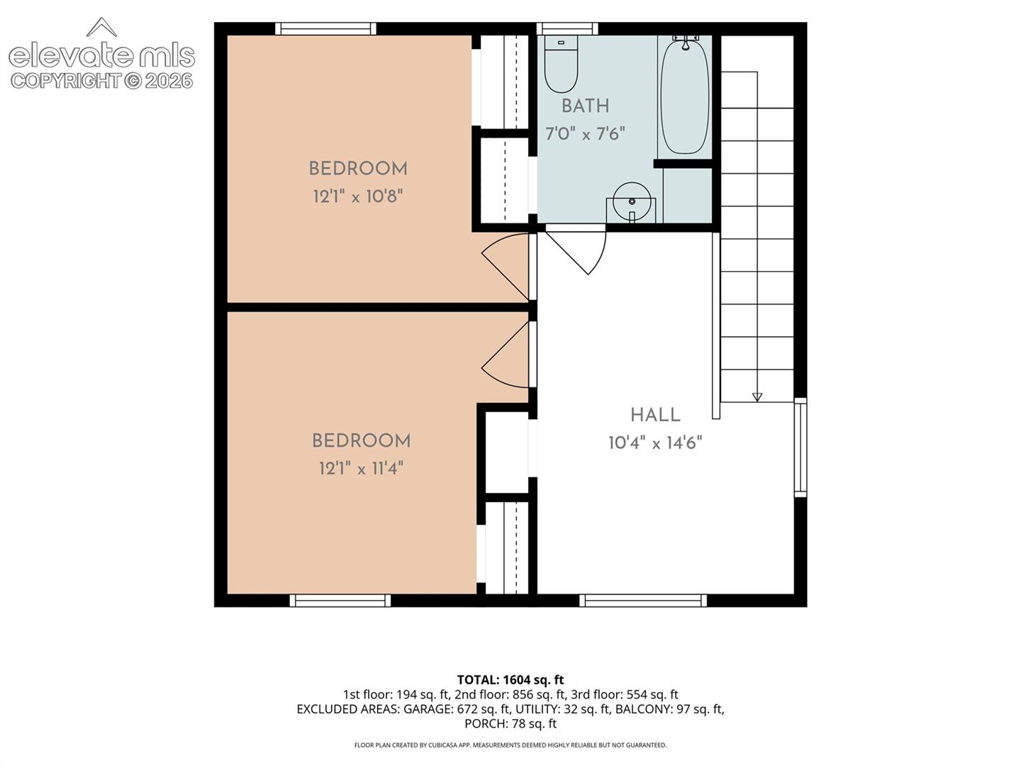 Upper level floorplan