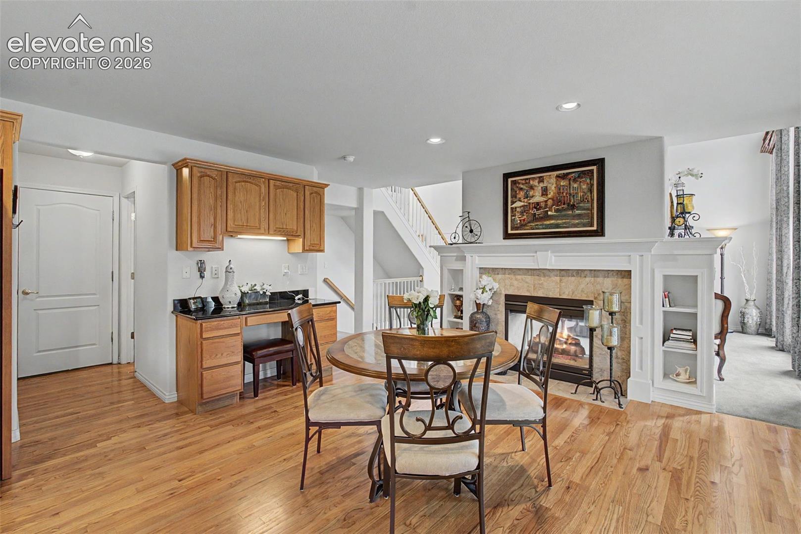 The Kitchen Truly is the Heart of the Home with a Built in Desk to Keep the Household Running Smoothly!