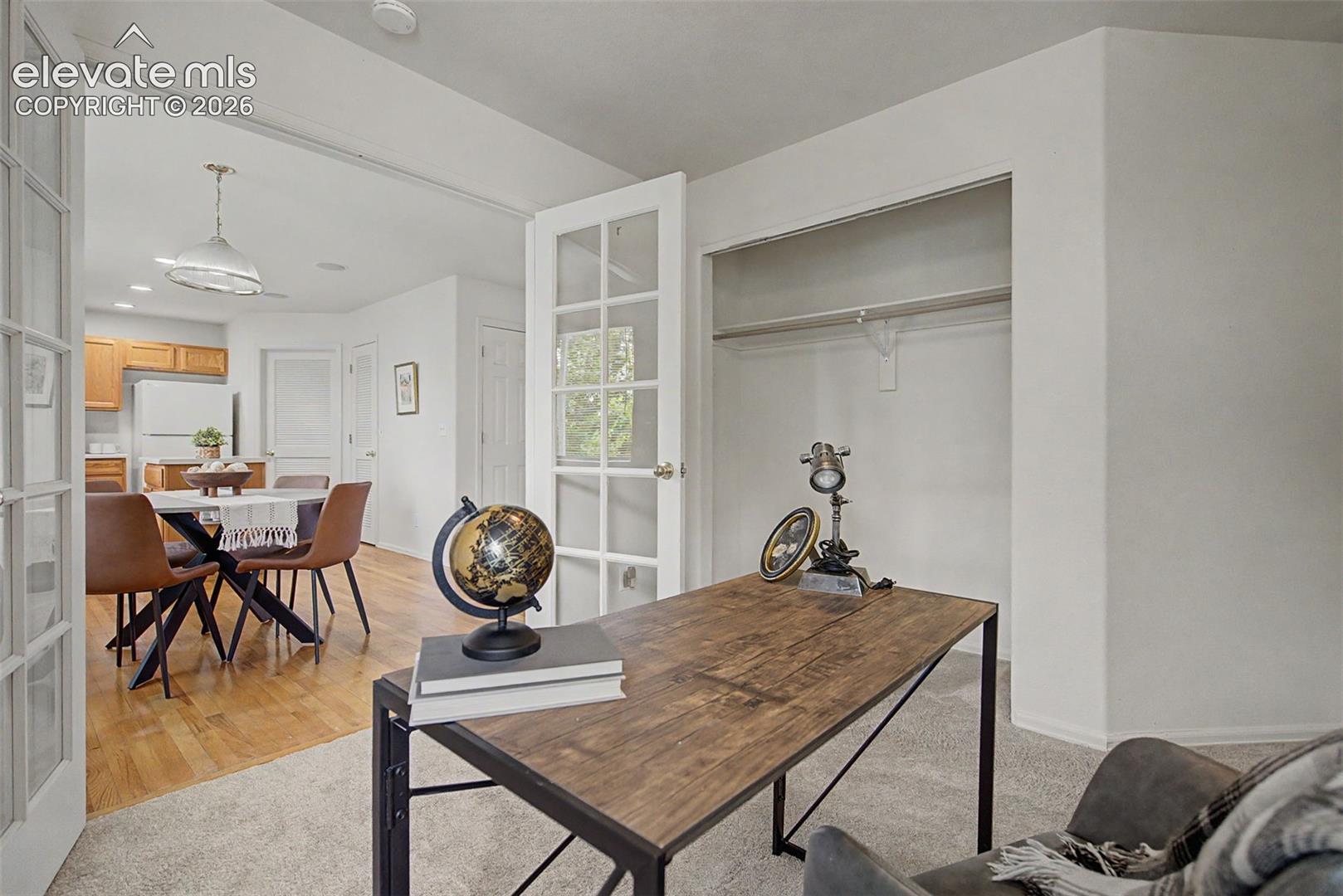 Versatile Office / Flex Room with Closet and French Doors