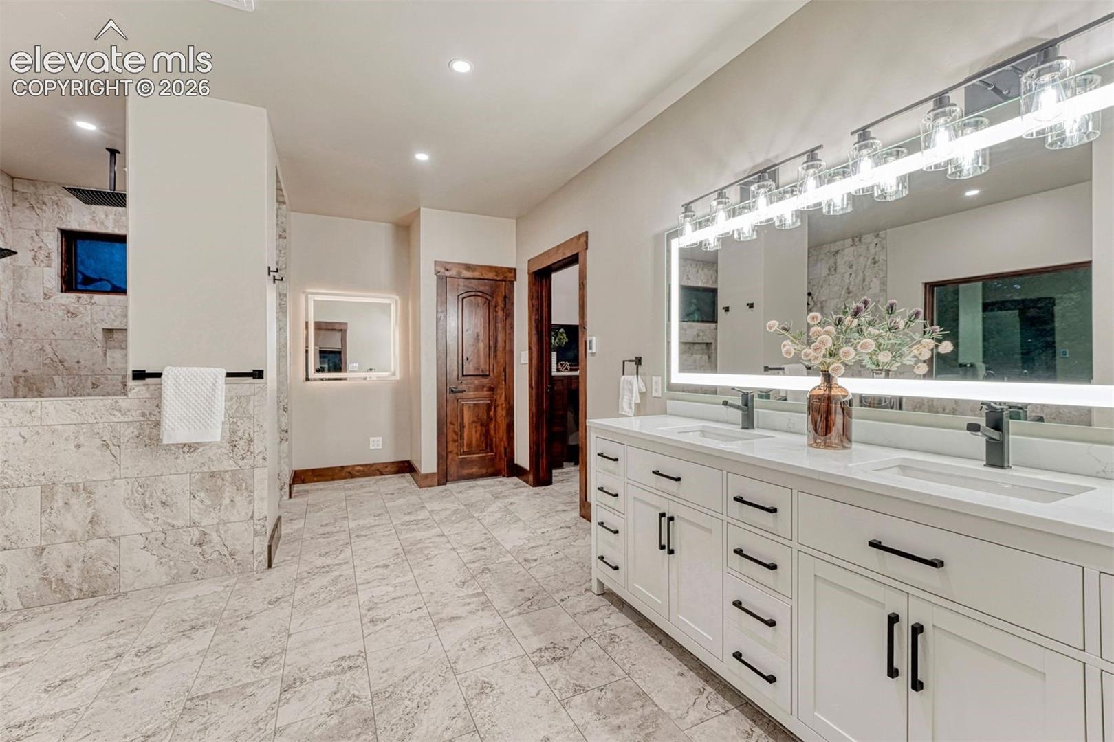 Spa inspired five piece bathroom