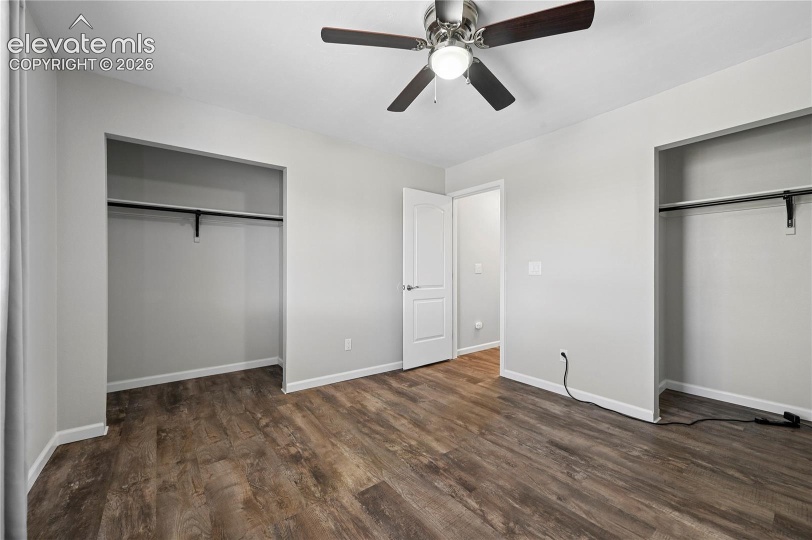 Primary bedroom with great double closets