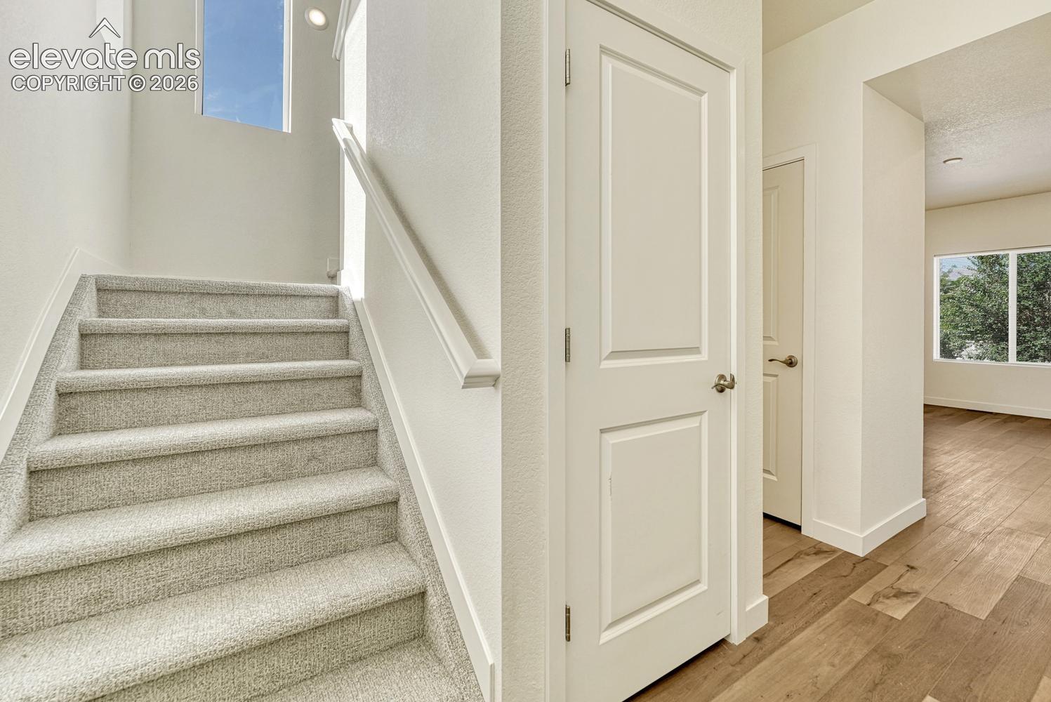 Natural light fills the staircase