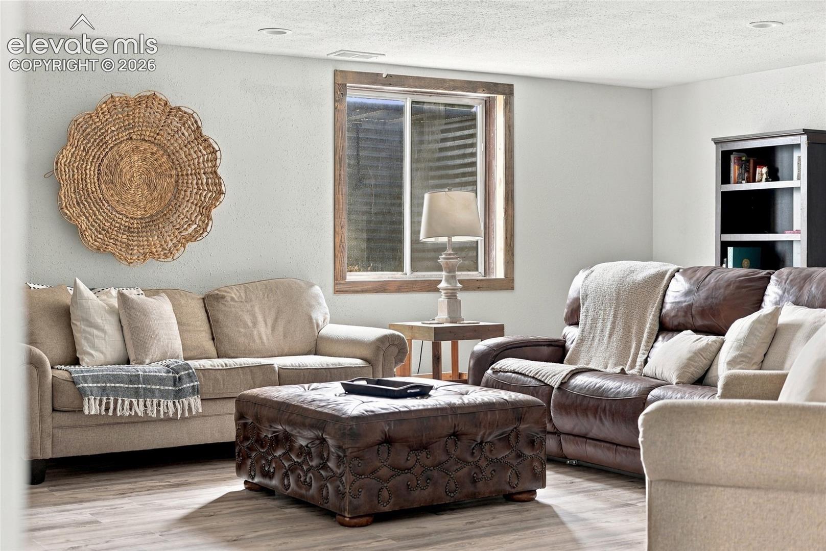 Wood-finish flooring with recessed lighting