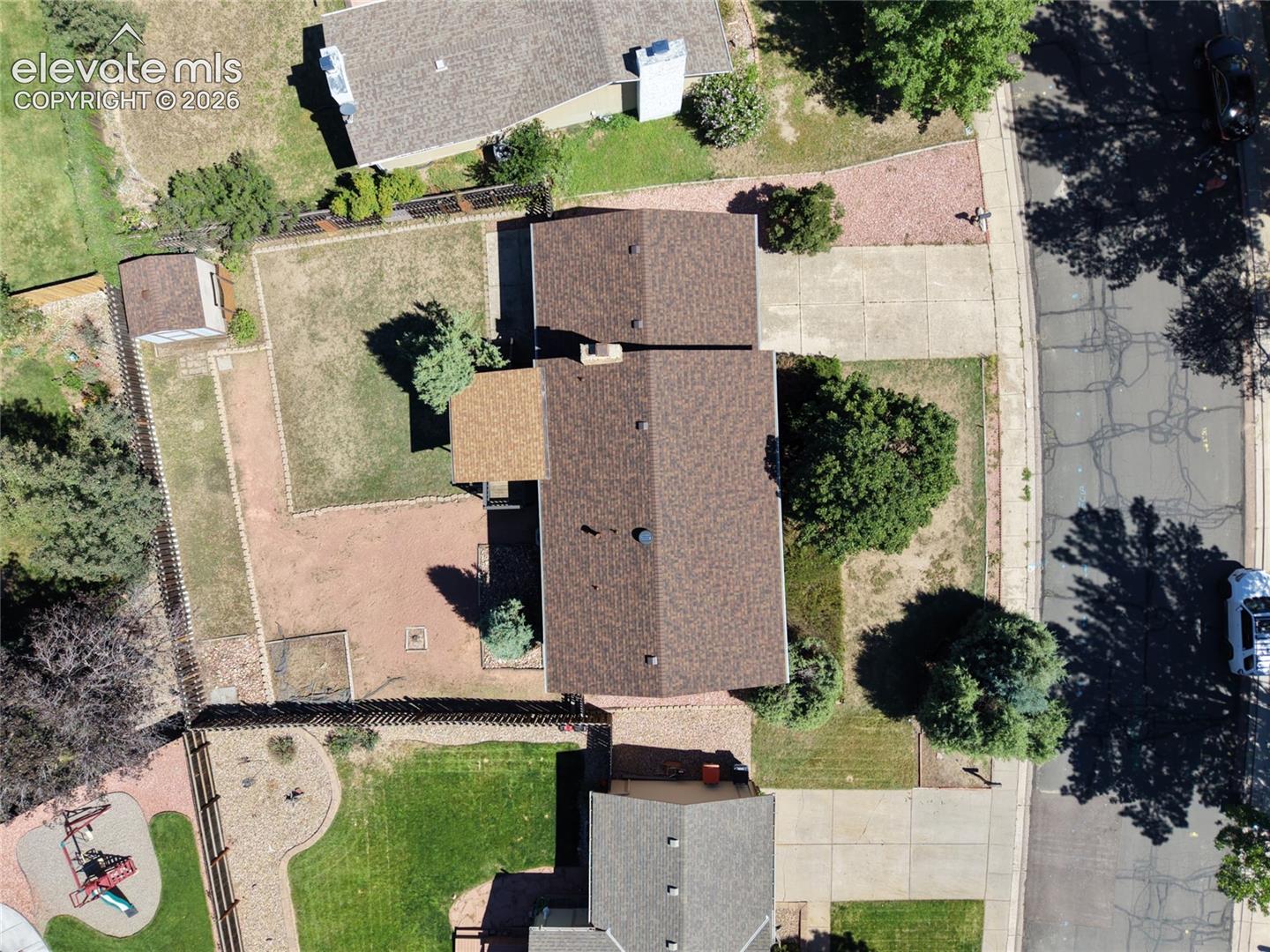 Aerial view of the house