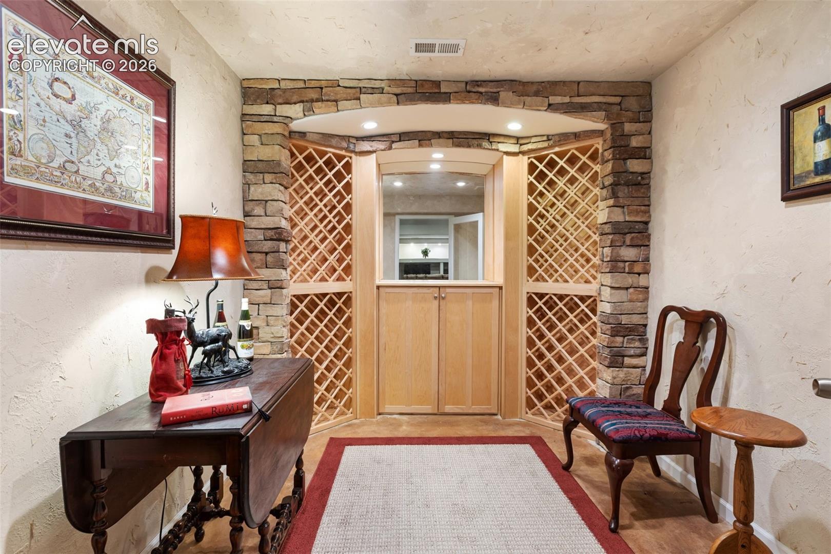 Wine cellar & tasting room in basement