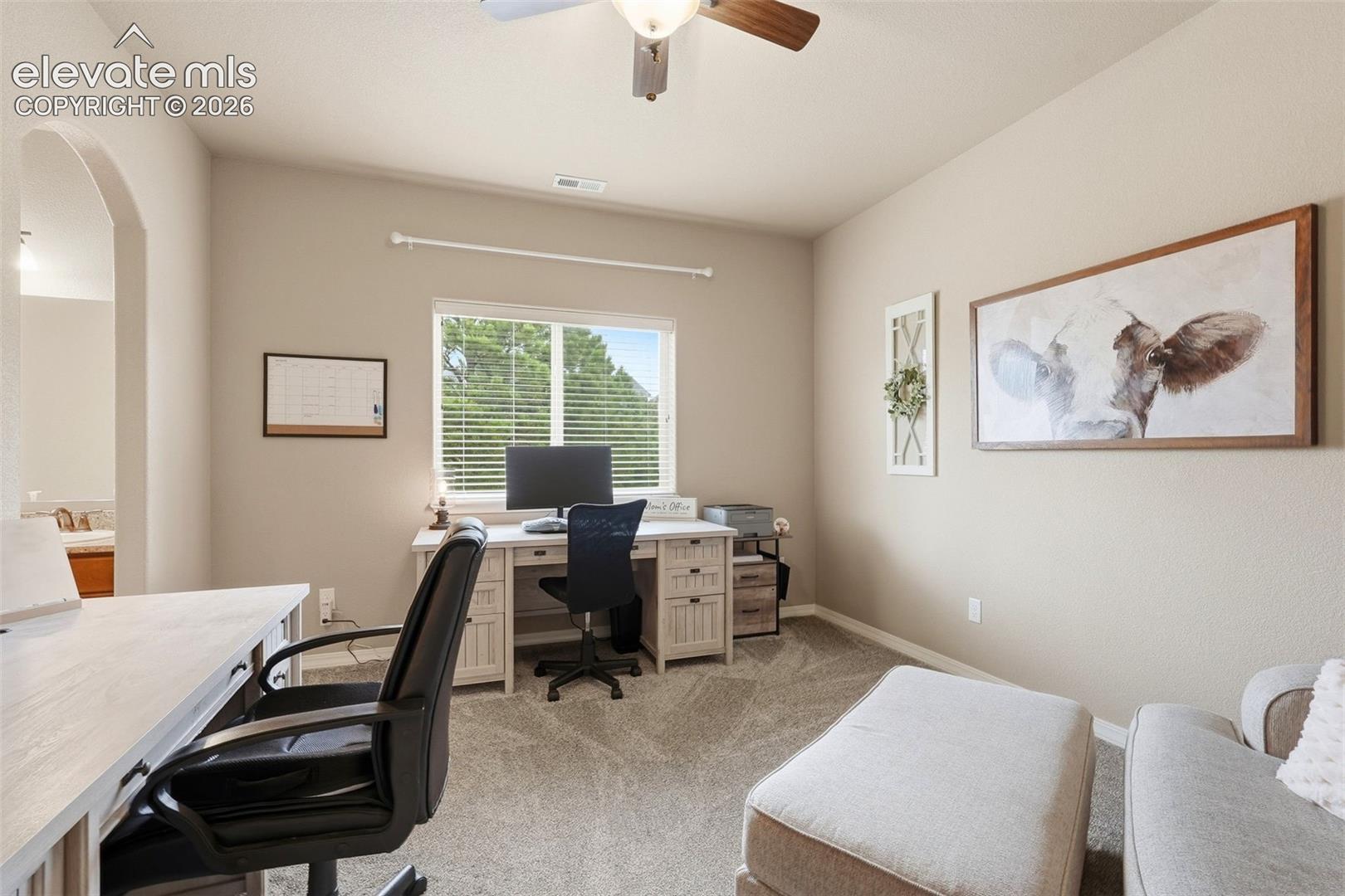 Second large upstairs bedroom currently being used as an office