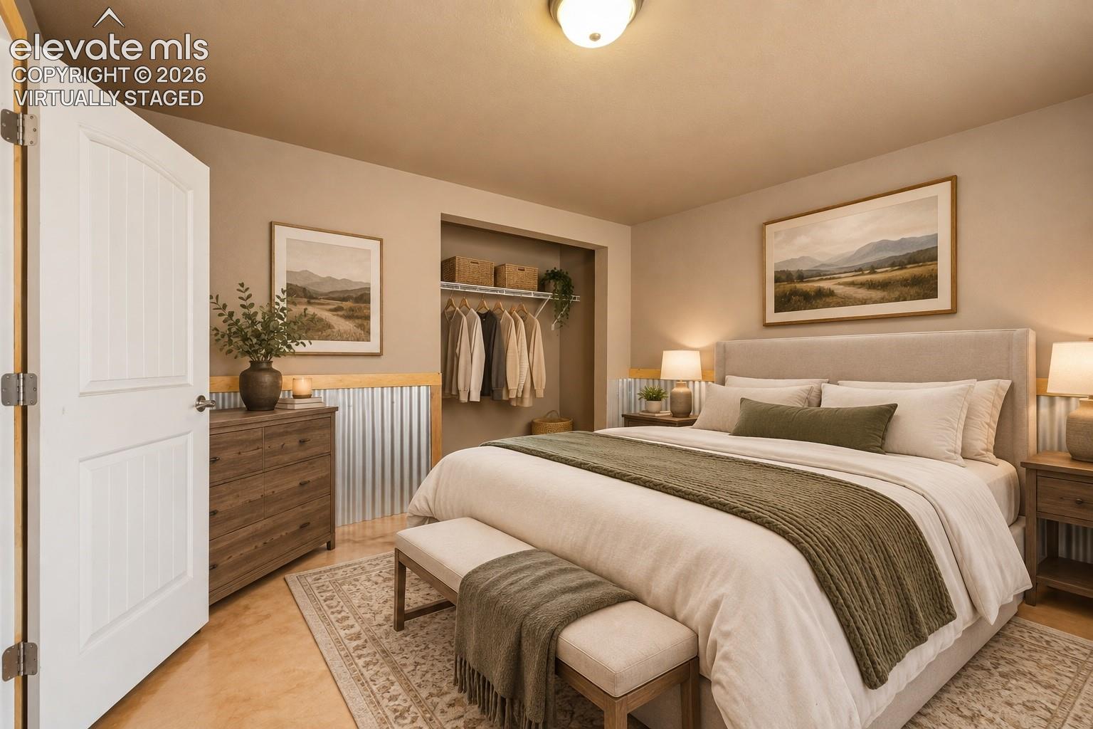VIRTUALLY STAGED : Bedroom Number 5 - Located In The Basement With More Privacy 